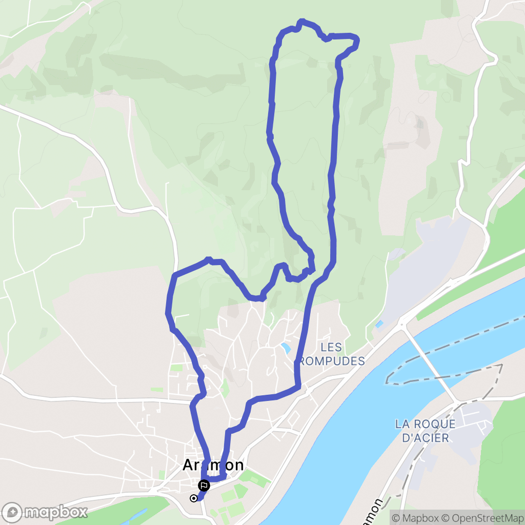 Aramon : carte du parcours de randonnée - France