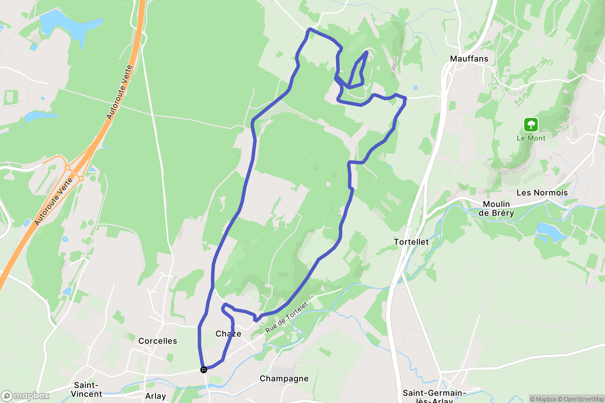 Arlay : carte du parcours de randonnée - France