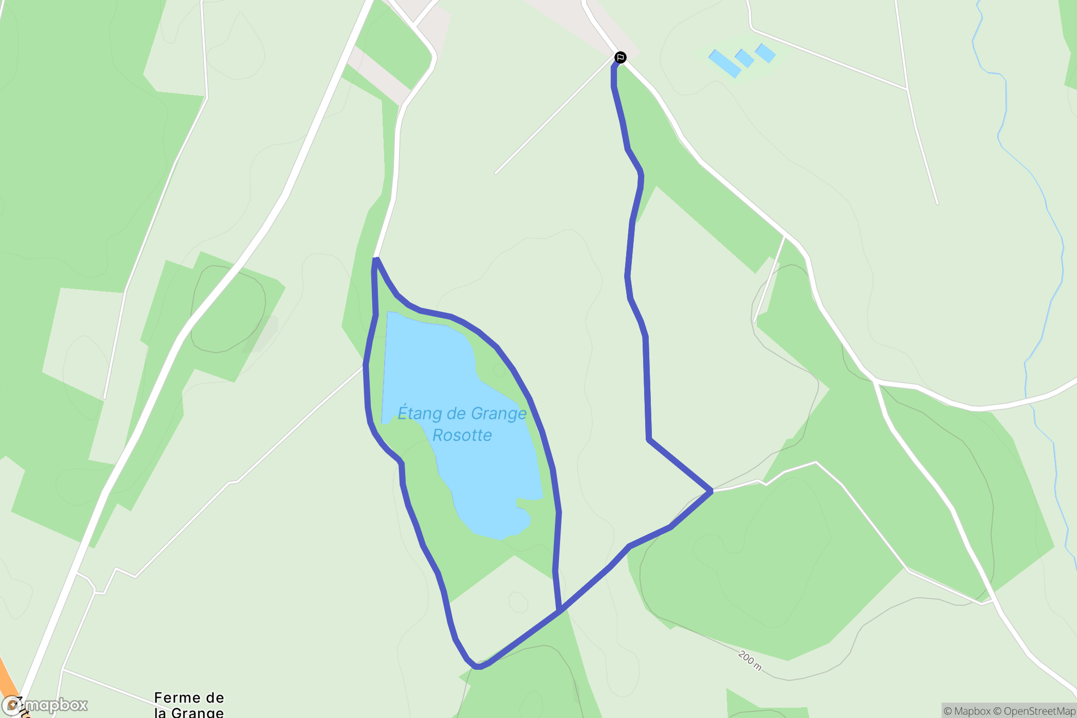Flagey-lès-Auxonne : carte du parcours de randonnée - France