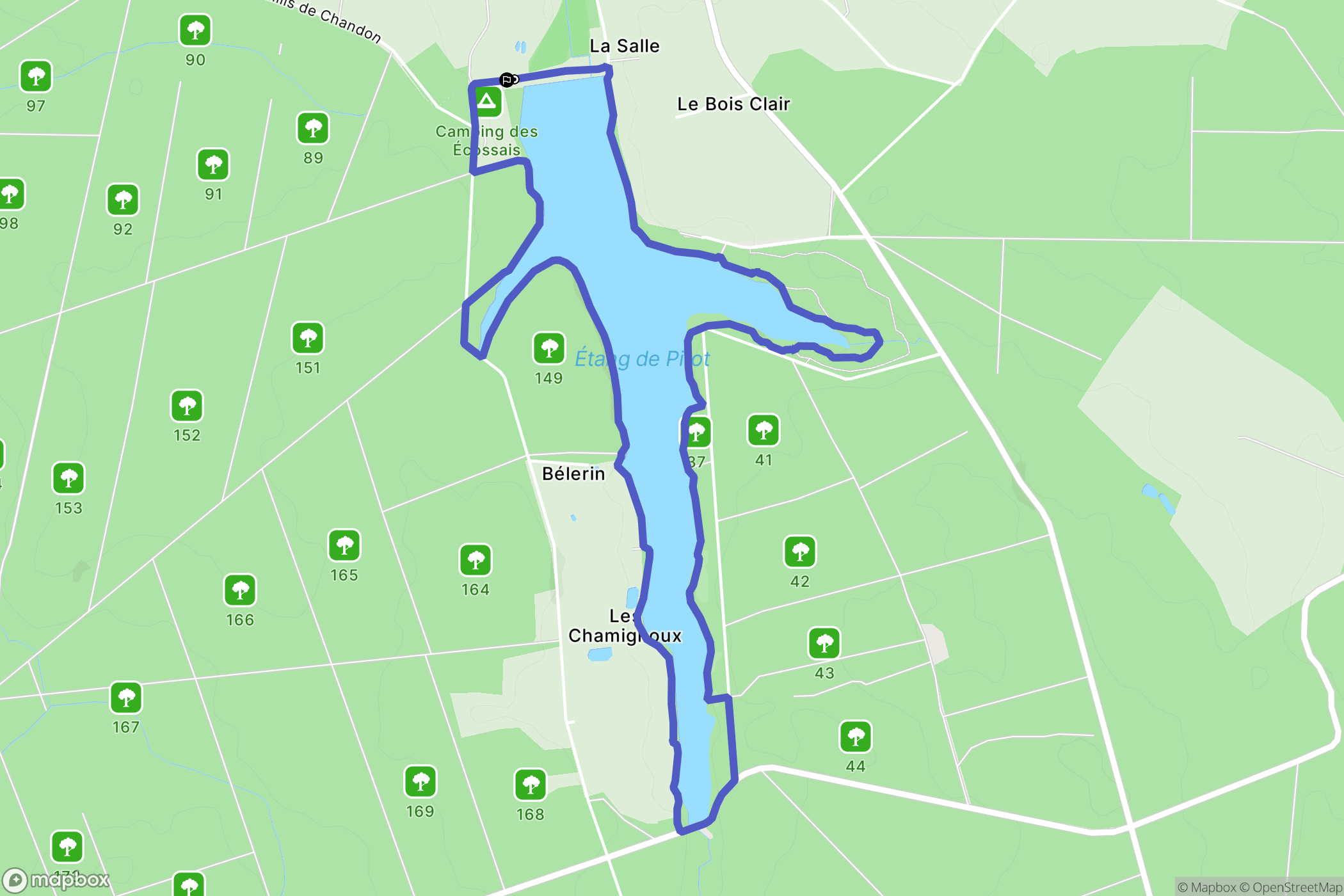 Isle-et-Bardais : carte du parcours de randonnée - France