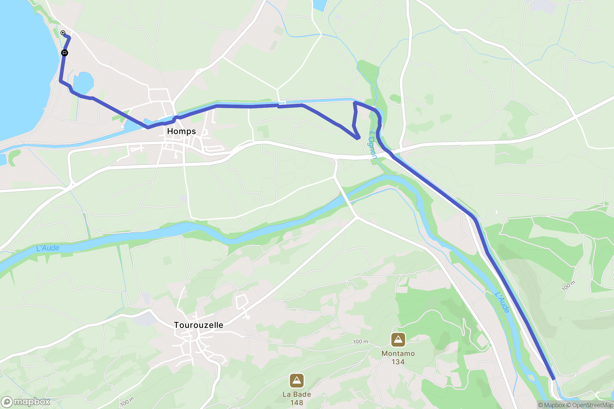 Olonzac : carte du parcours de randonnée - France