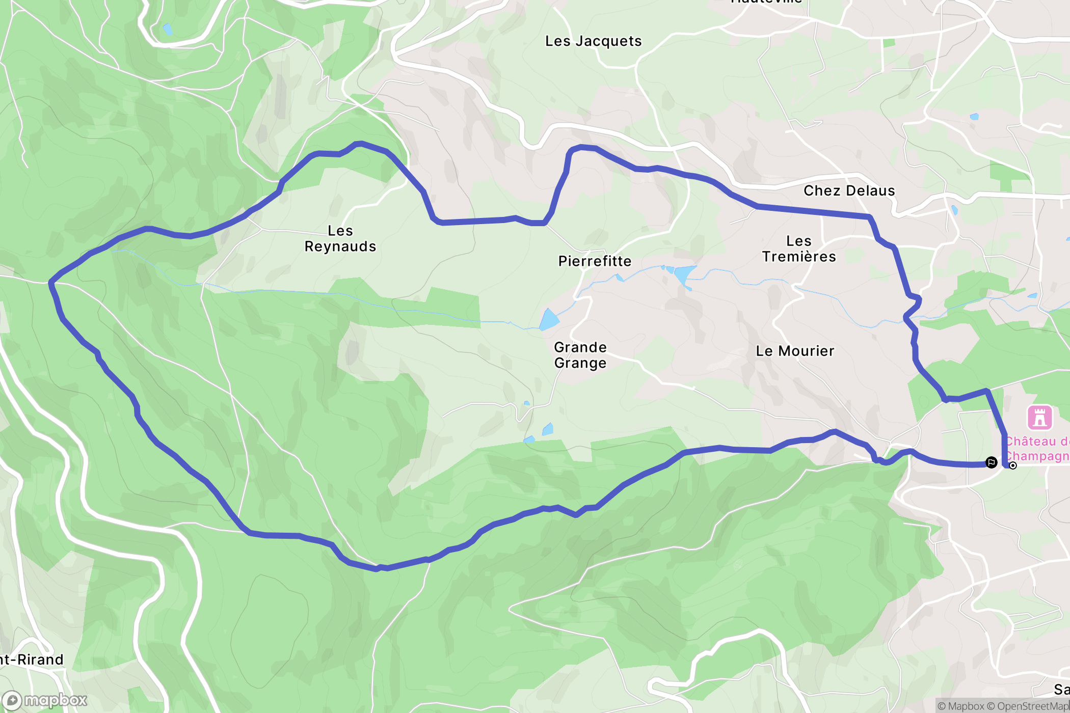 Saint-Haon-le-Vieux : carte du parcours de randonnée - France