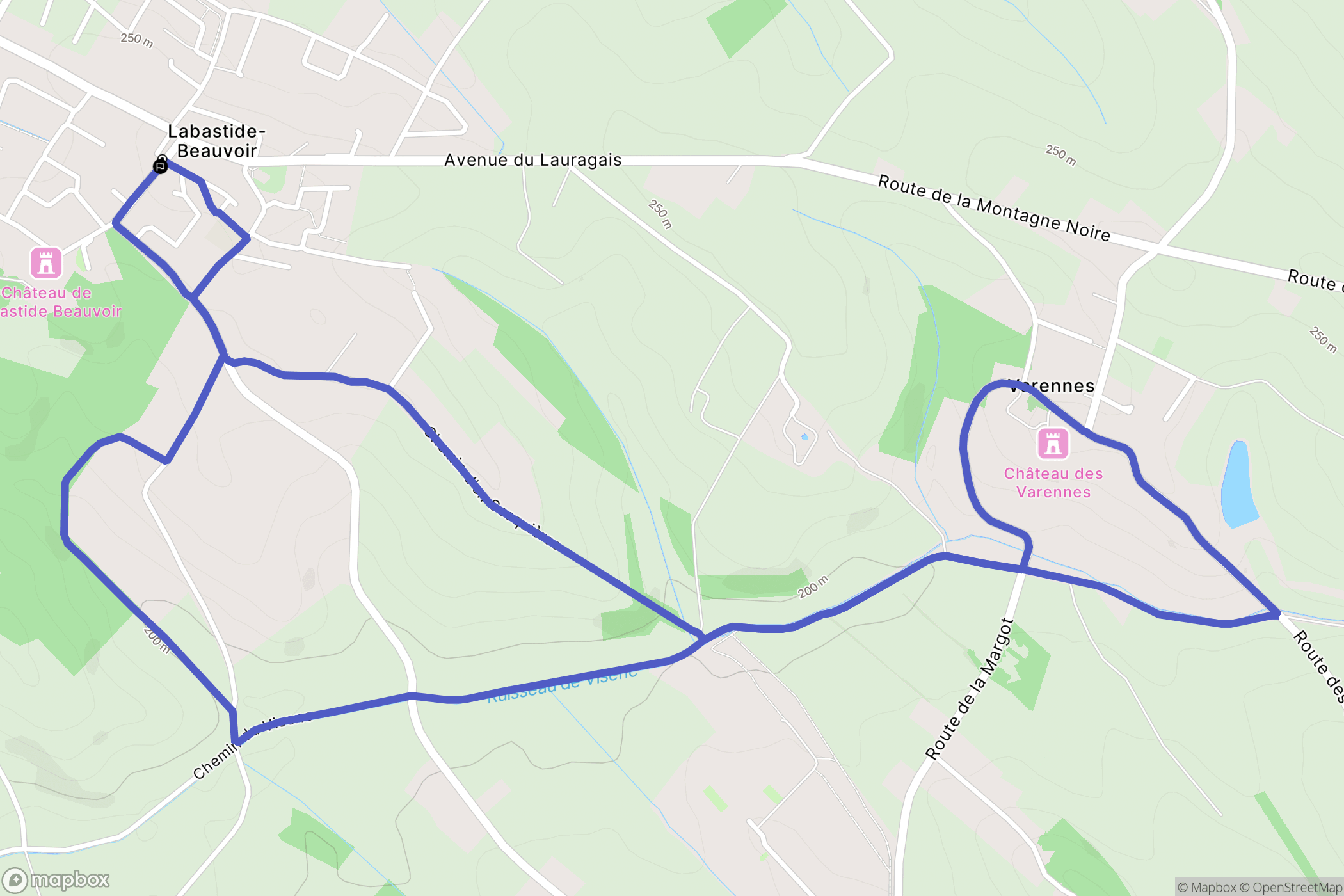 Labastide-Beauvoir : carte du parcours de randonnée - France