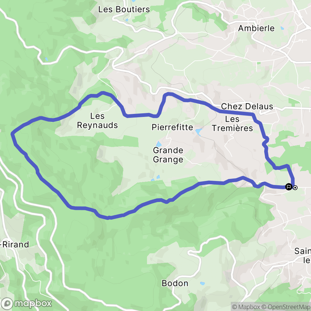 Saint-Haon-le-Vieux : carte du parcours de randonnée - France