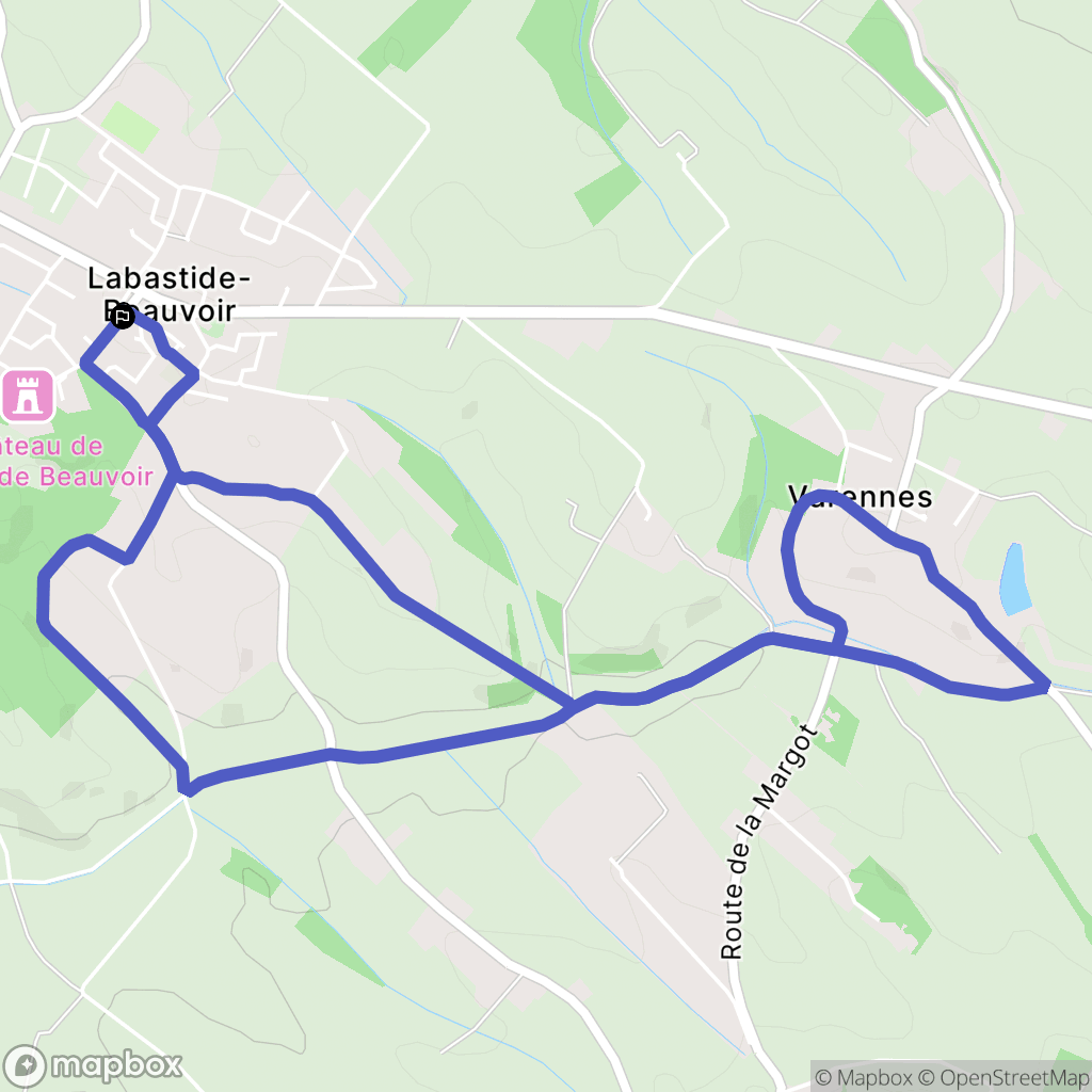 Labastide-Beauvoir : carte du parcours de randonnée - France
