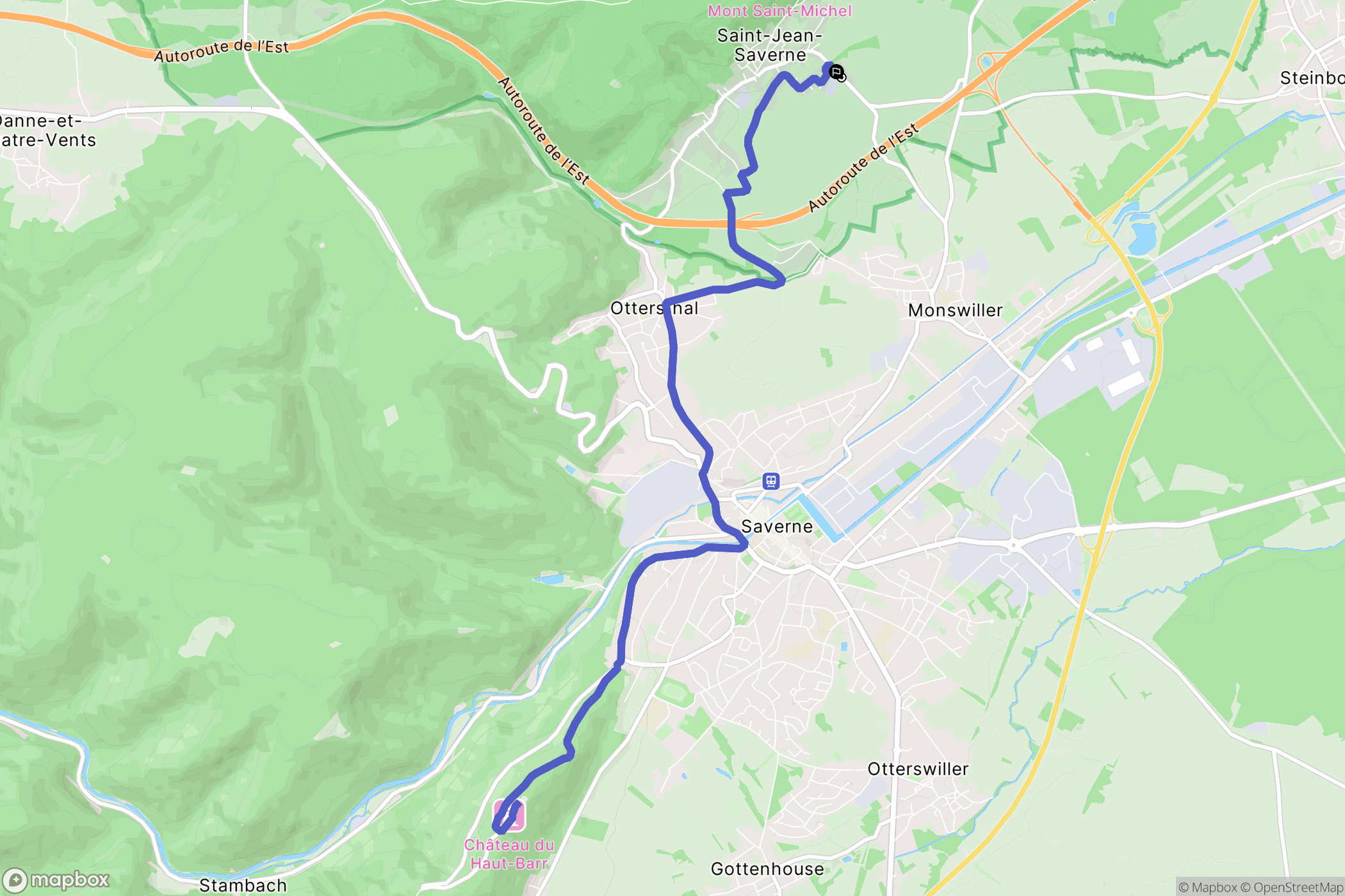 Saint-Jean-Saverne : carte du parcours de randonnée - France