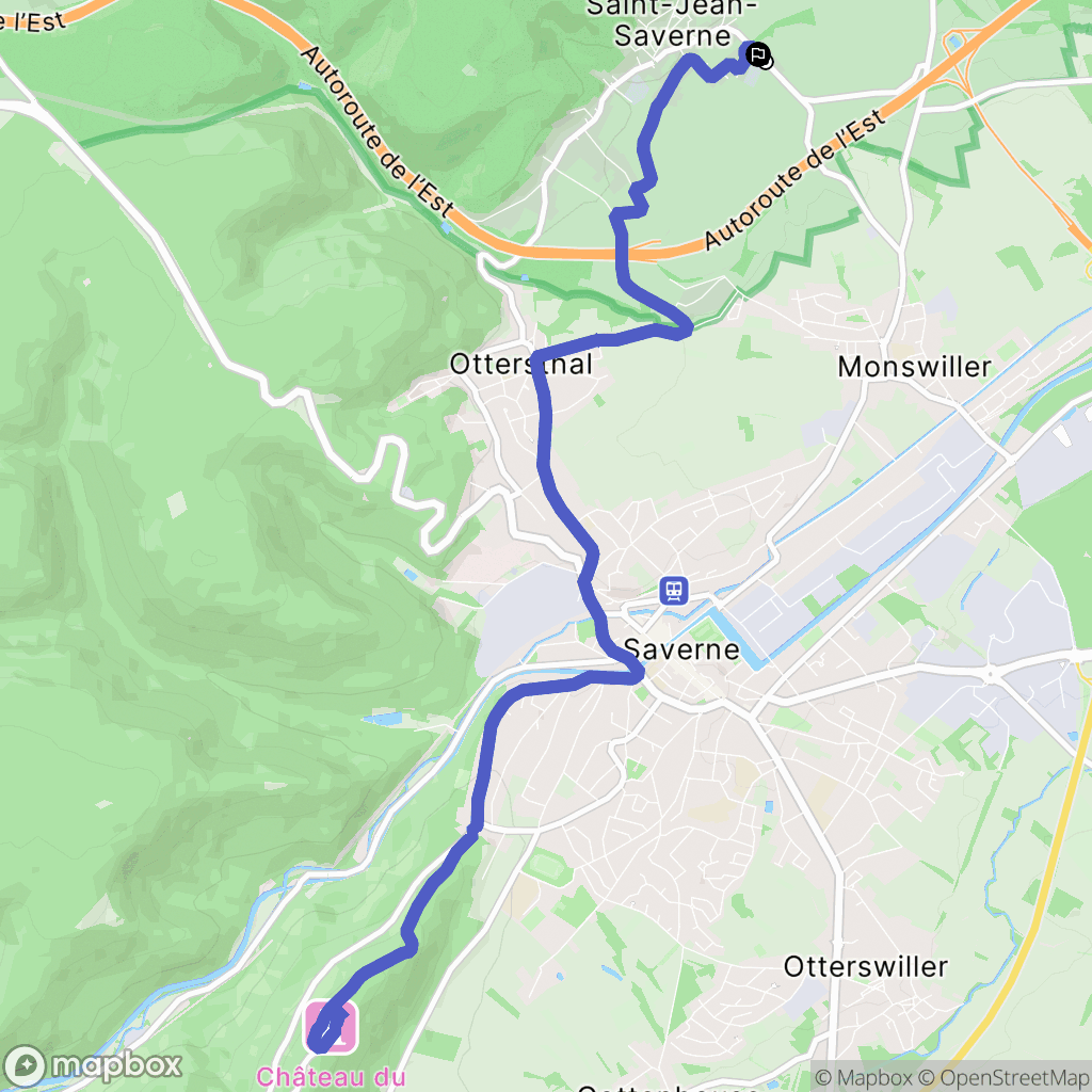 Saint-Jean-Saverne : carte du parcours de randonnée - France