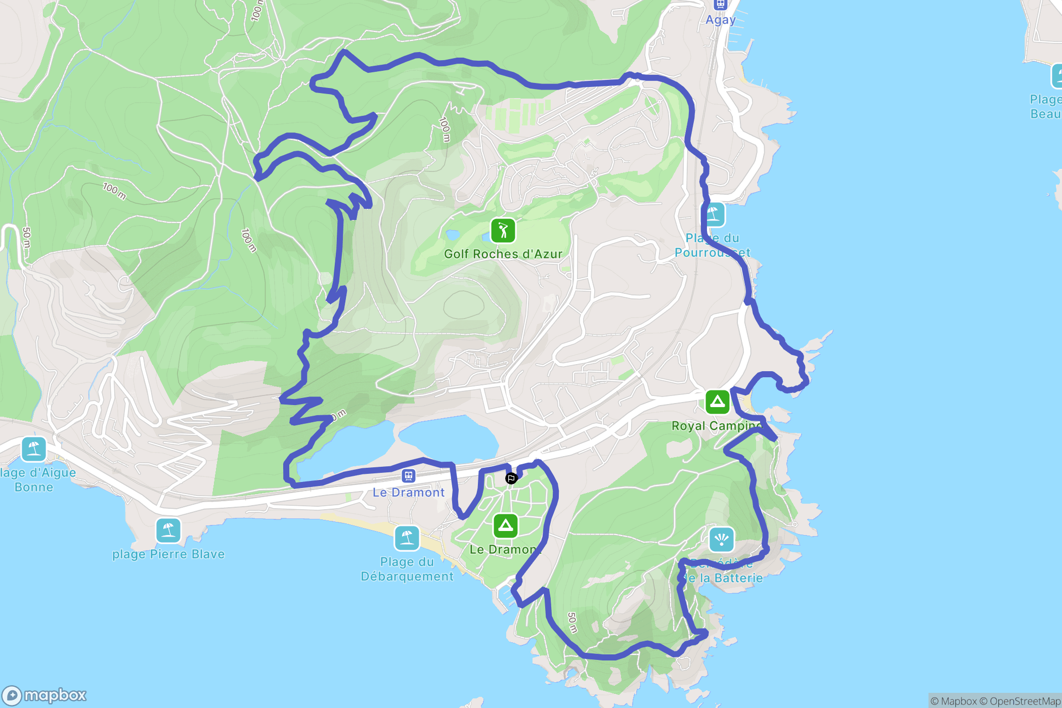 Saint-Raphaël : carte du parcours de randonnée - France