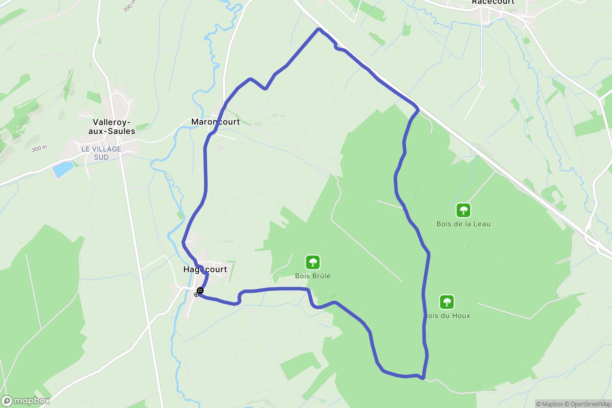 Hagécourt : carte du parcours de randonnée - France