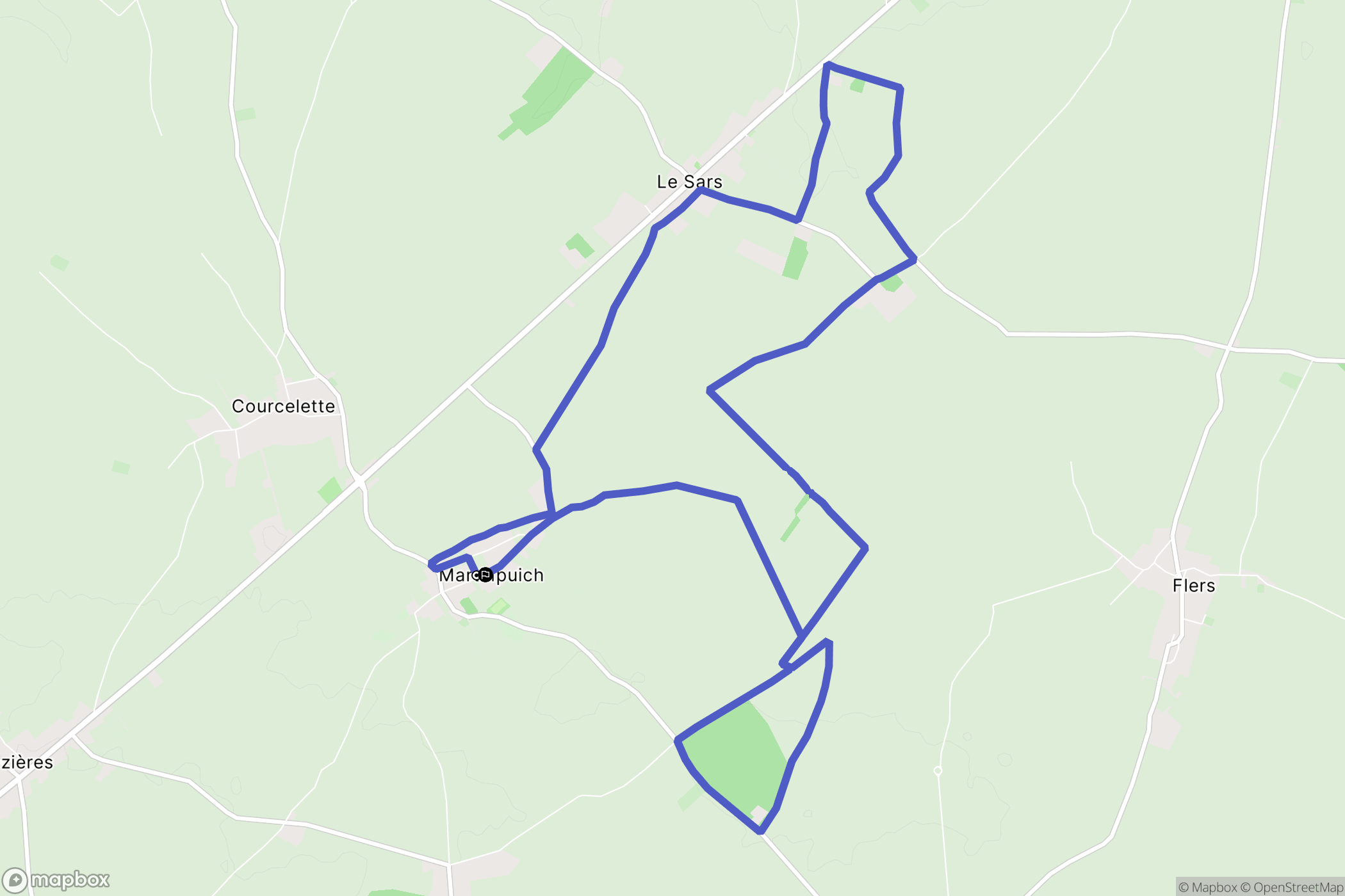 Martinpuich : carte du parcours de randonnée - France