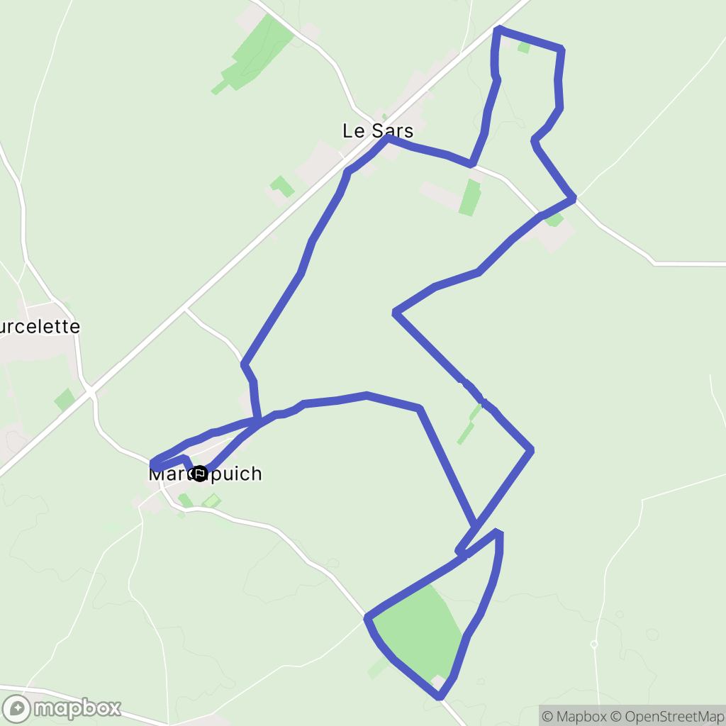Martinpuich : carte du parcours de randonnée - France