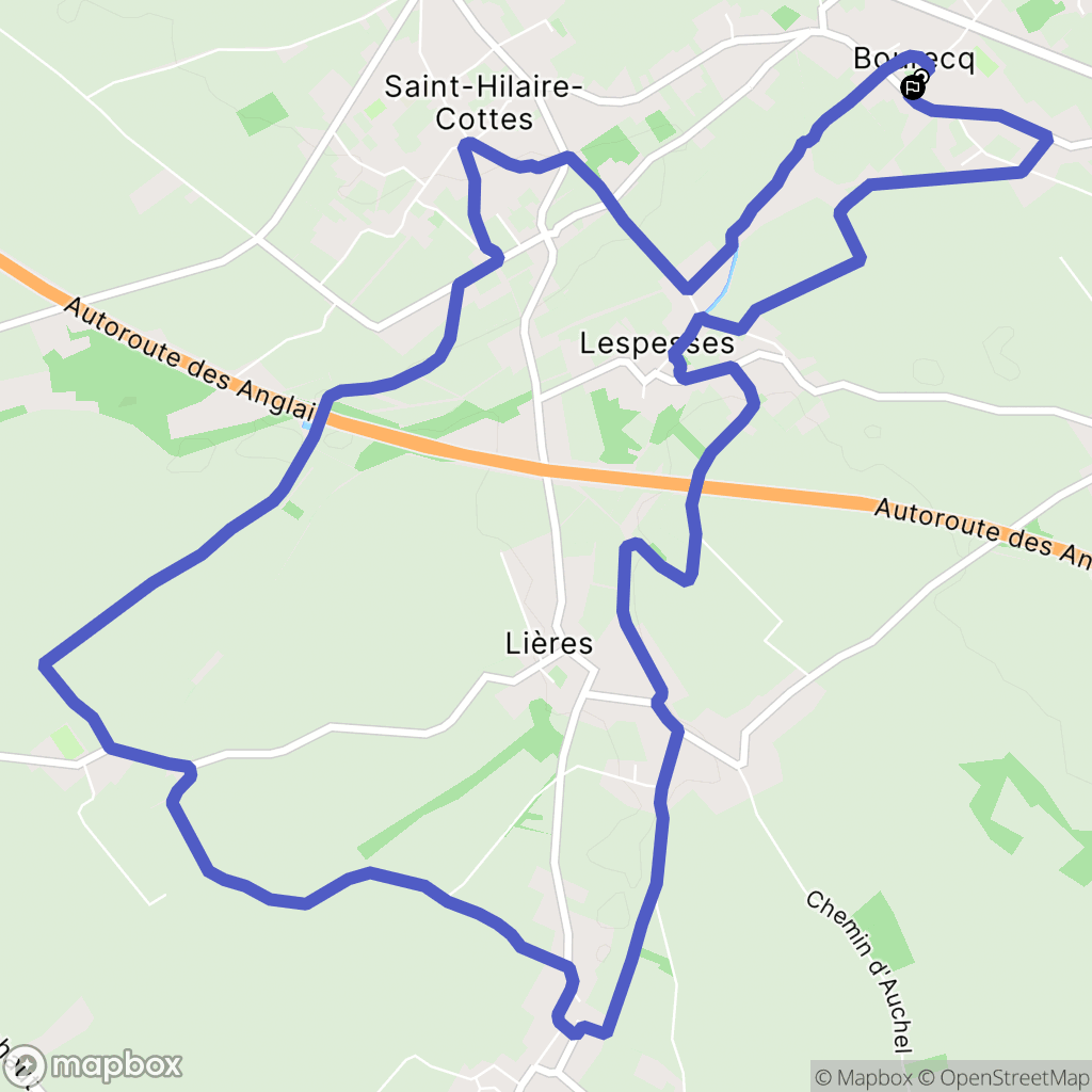 Bourecq : carte du parcours de randonnée - France