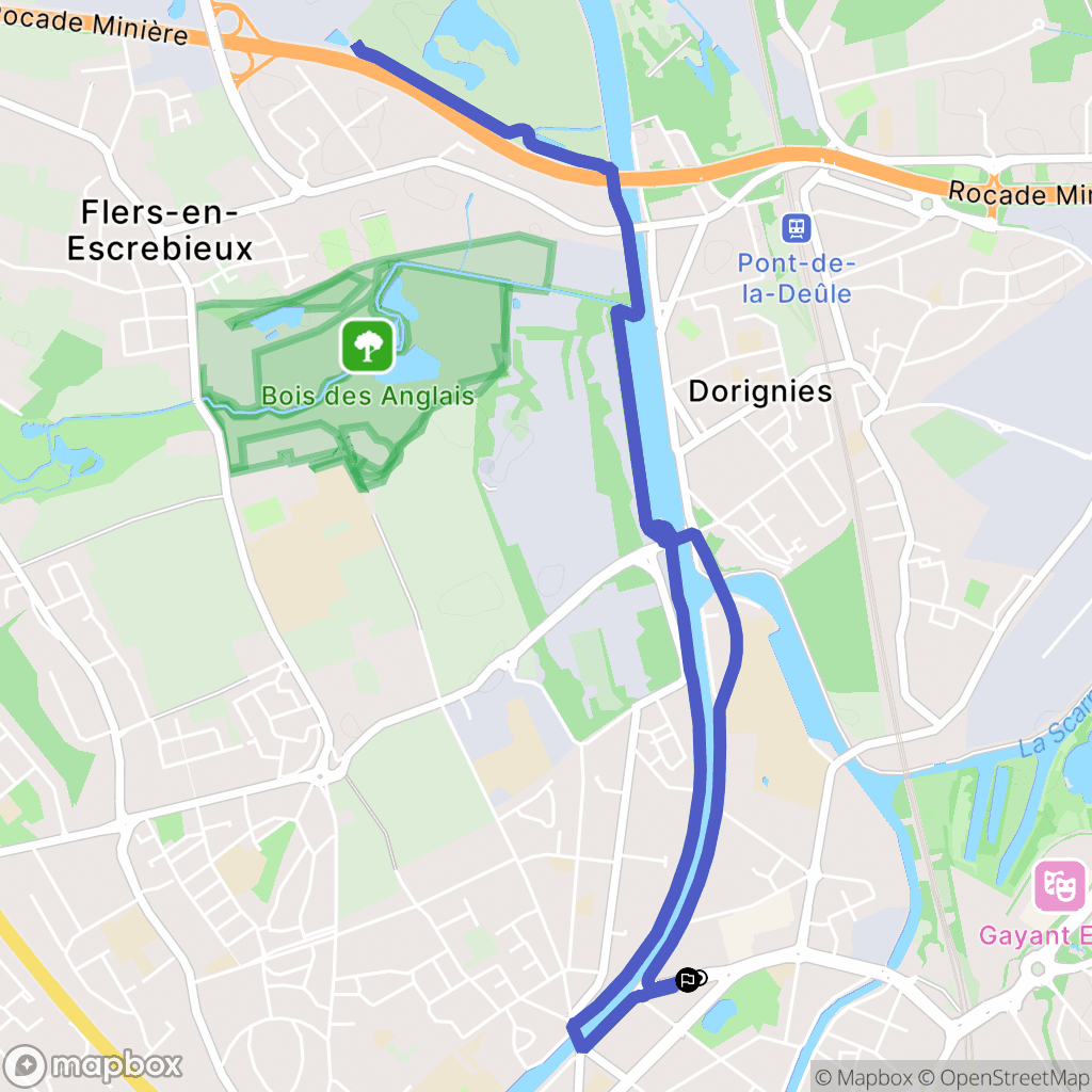 Douai : carte du parcours de randonnée - France
