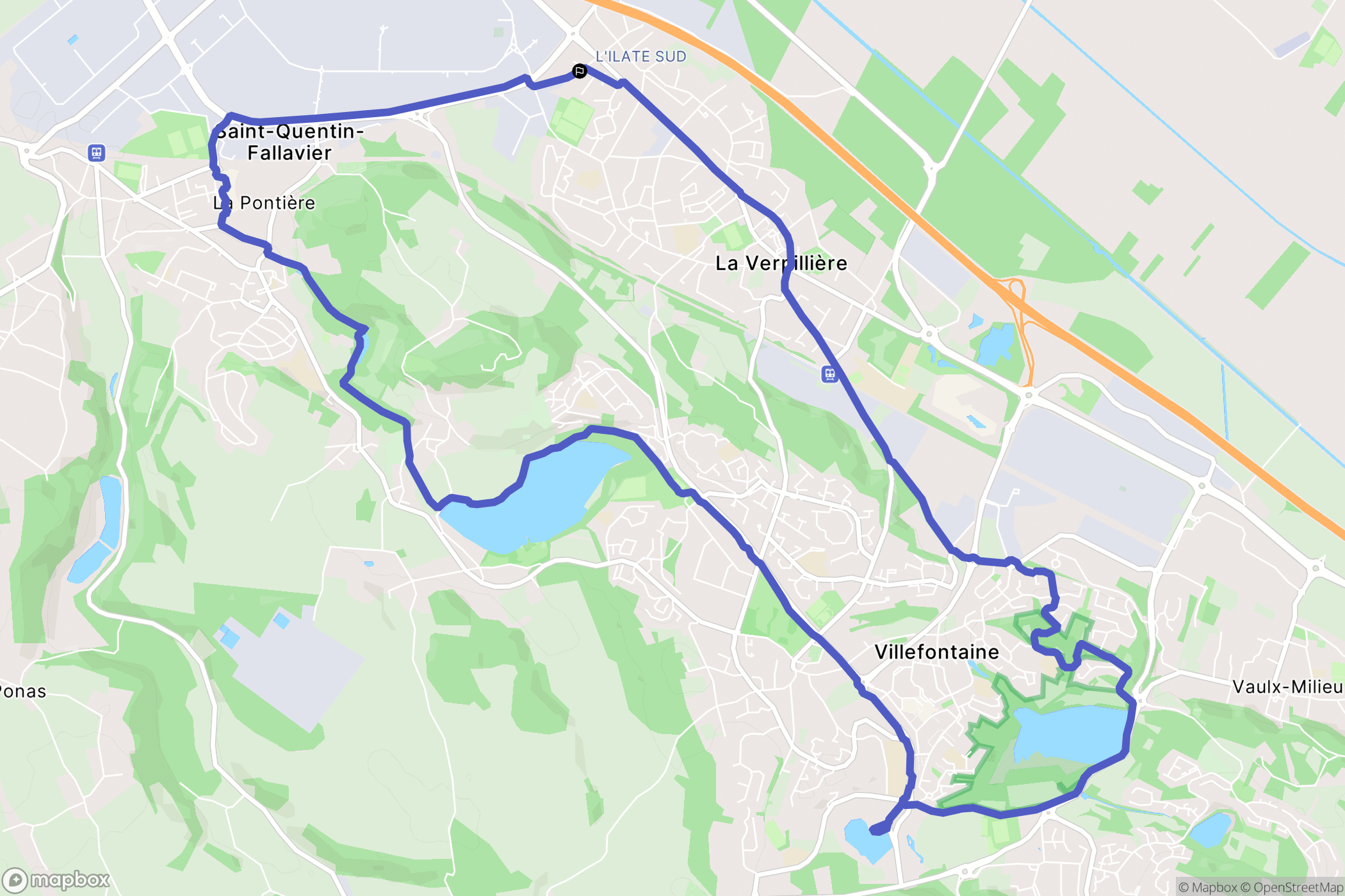 La Verpillière : carte du parcours de randonnée - France