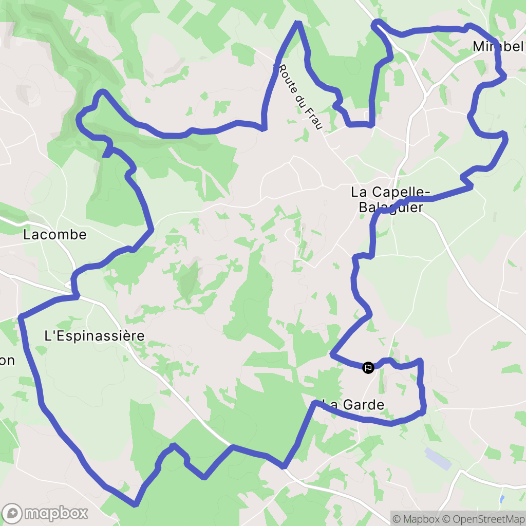 La Capelle-Balaguier : carte du parcours de randonnée - France