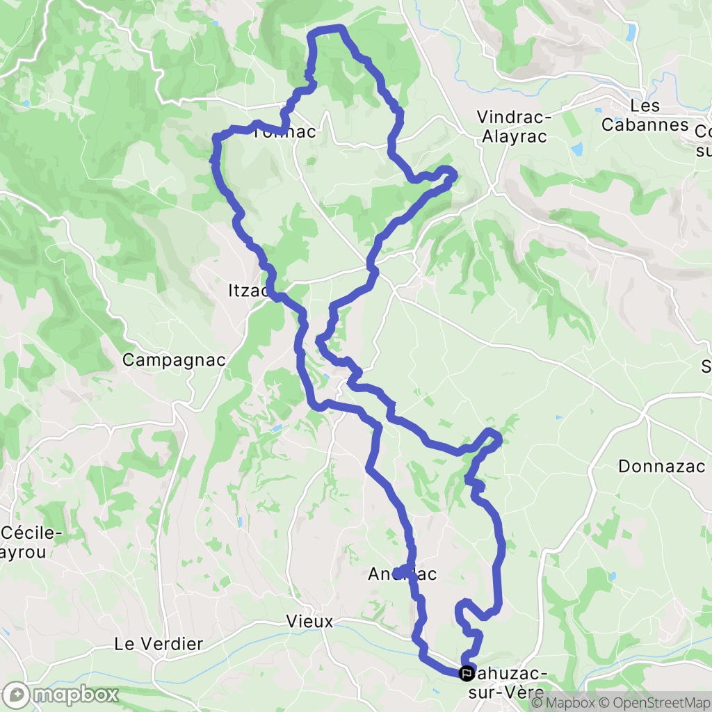 Cahuzac-sur-Vère : carte du parcours de randonnée - France