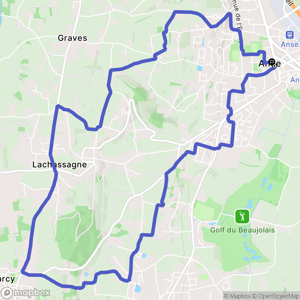 Anse : carte du parcours de randonnée - France