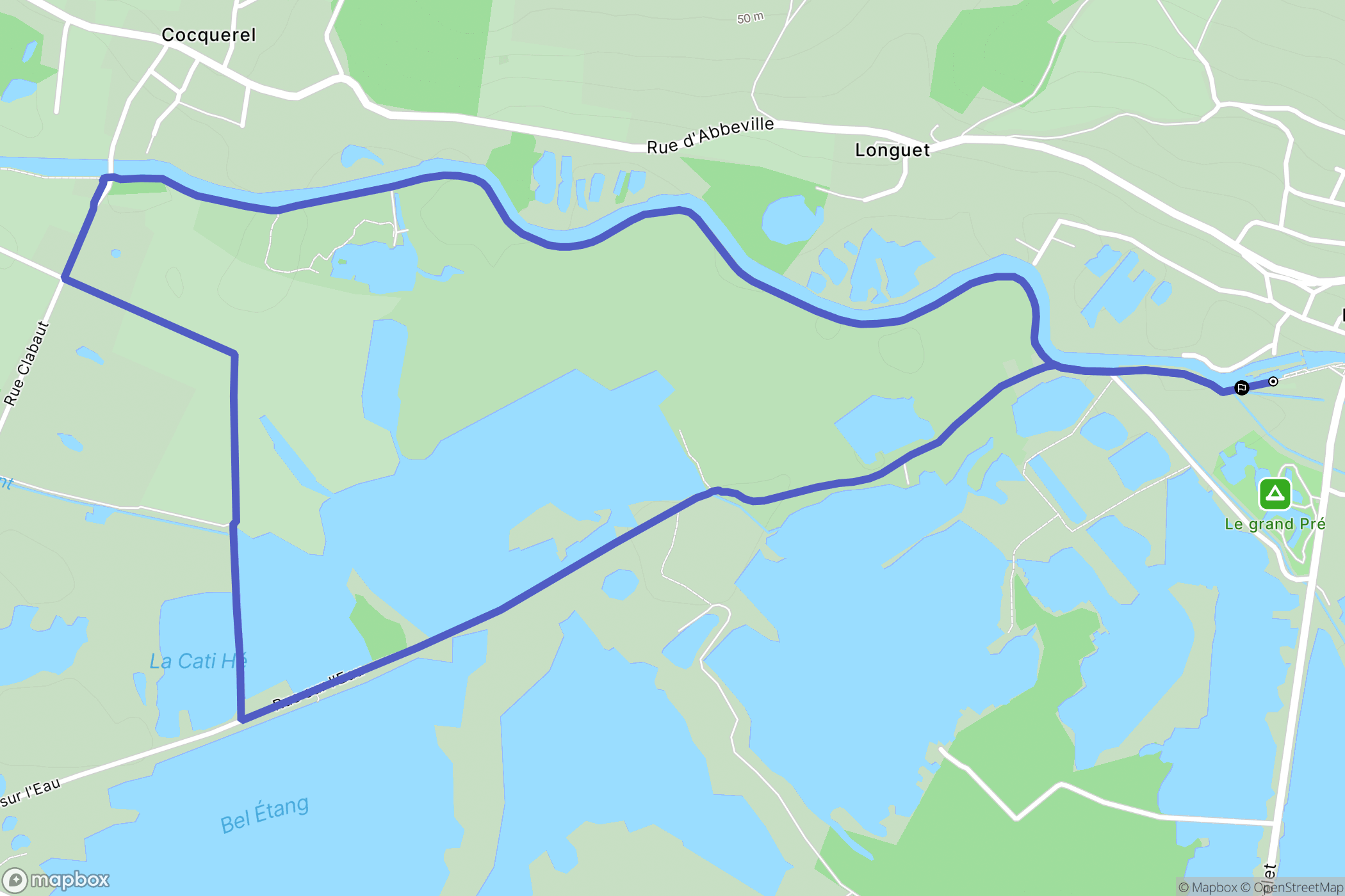 Long : carte du parcours de randonnée - France