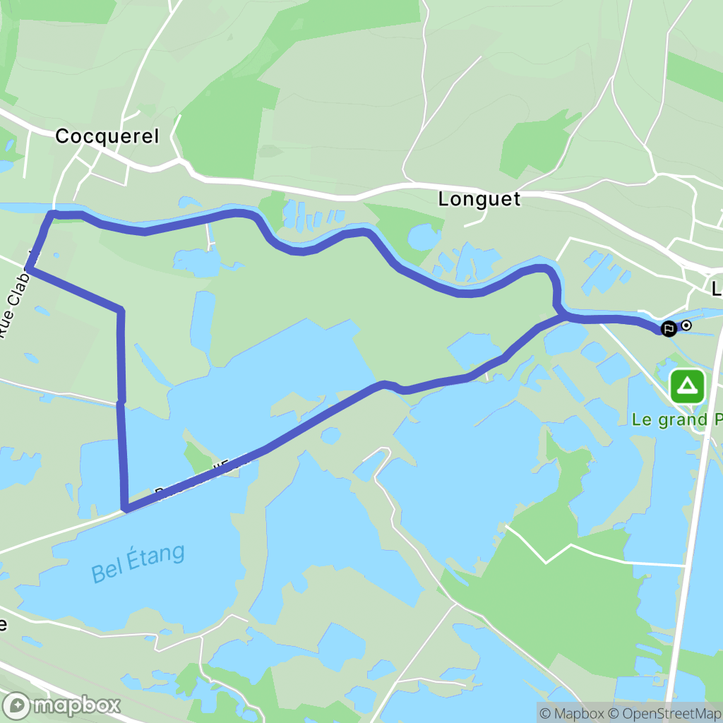 Long : carte du parcours de randonnée - France