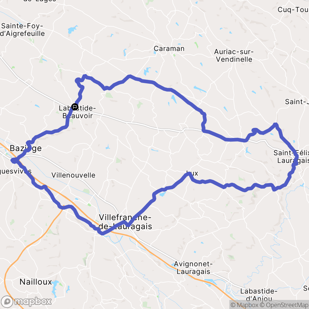 Labastide-Beauvoir : carte du parcours de randonnée - France