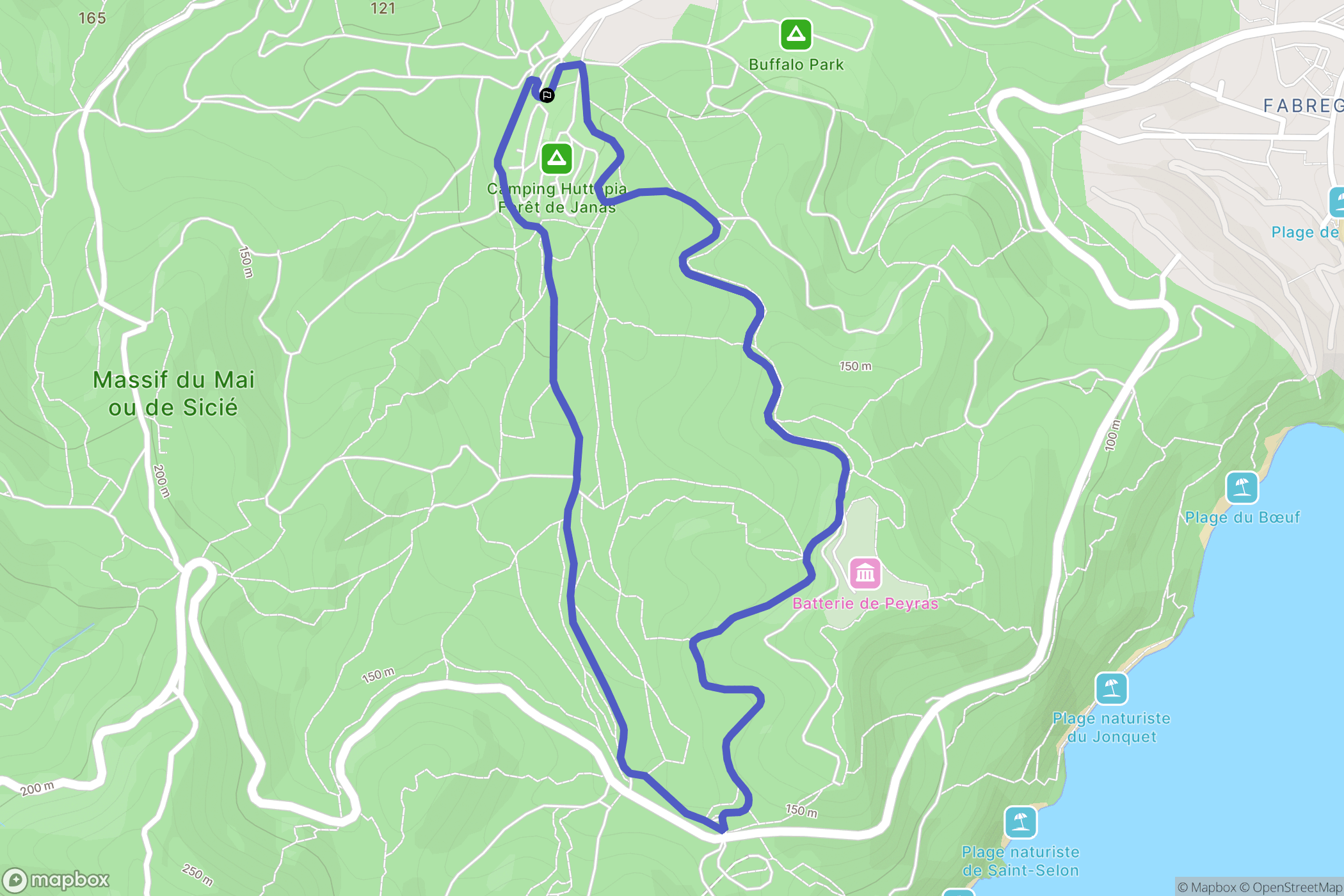La Seyne-sur-Mer : carte du parcours de randonnée - France