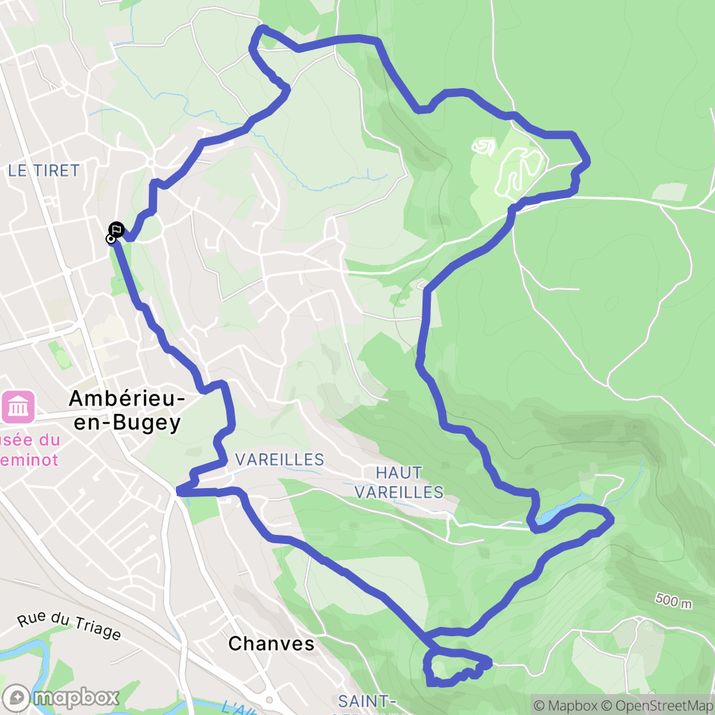 Ambérieu-en-Bugey : carte du parcours de randonnée - France