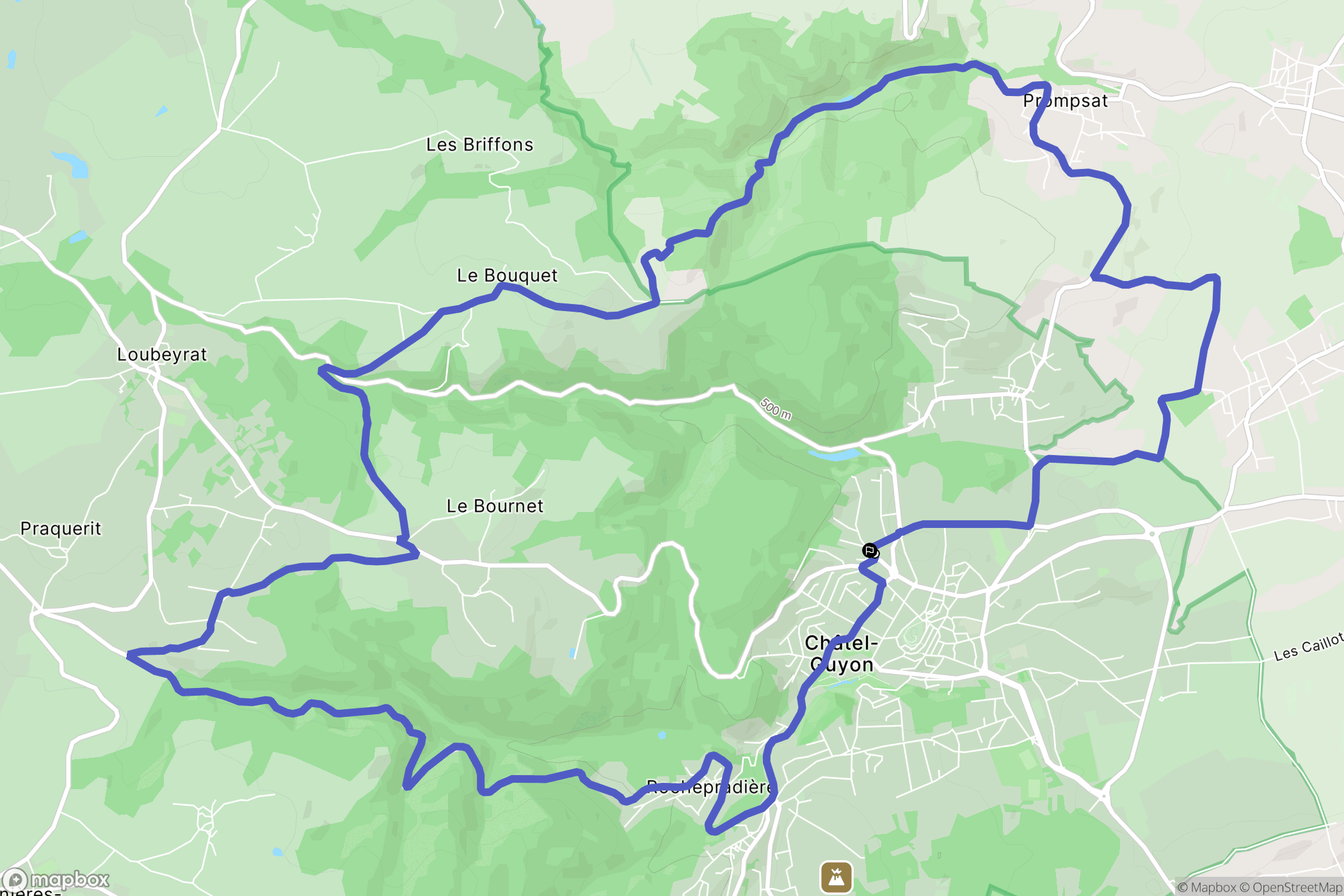 Châtel-Guyon : carte du parcours de randonnée - France