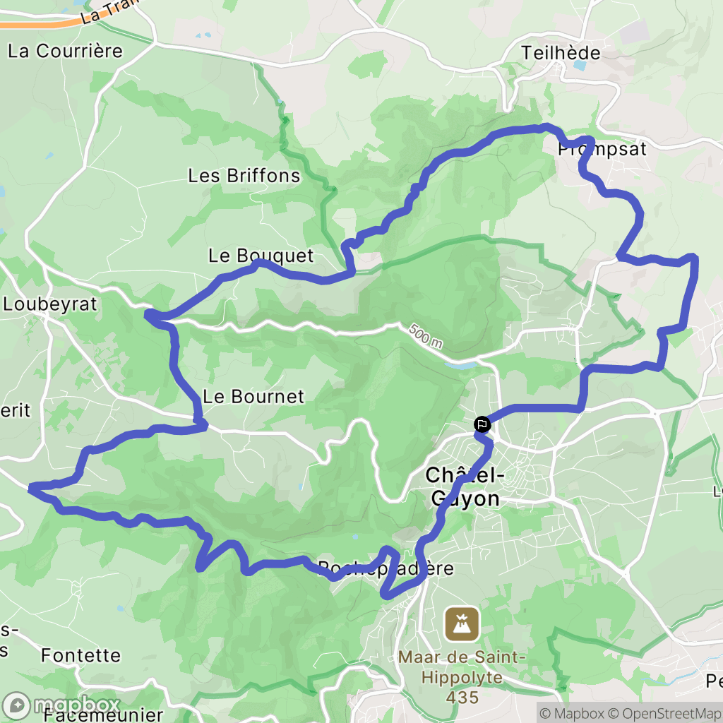 Châtel-Guyon : carte du parcours de randonnée - France
