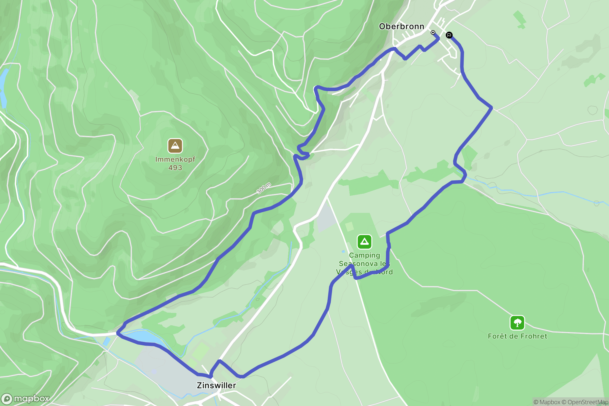 Oberbronn : carte du parcours de randonnée - France