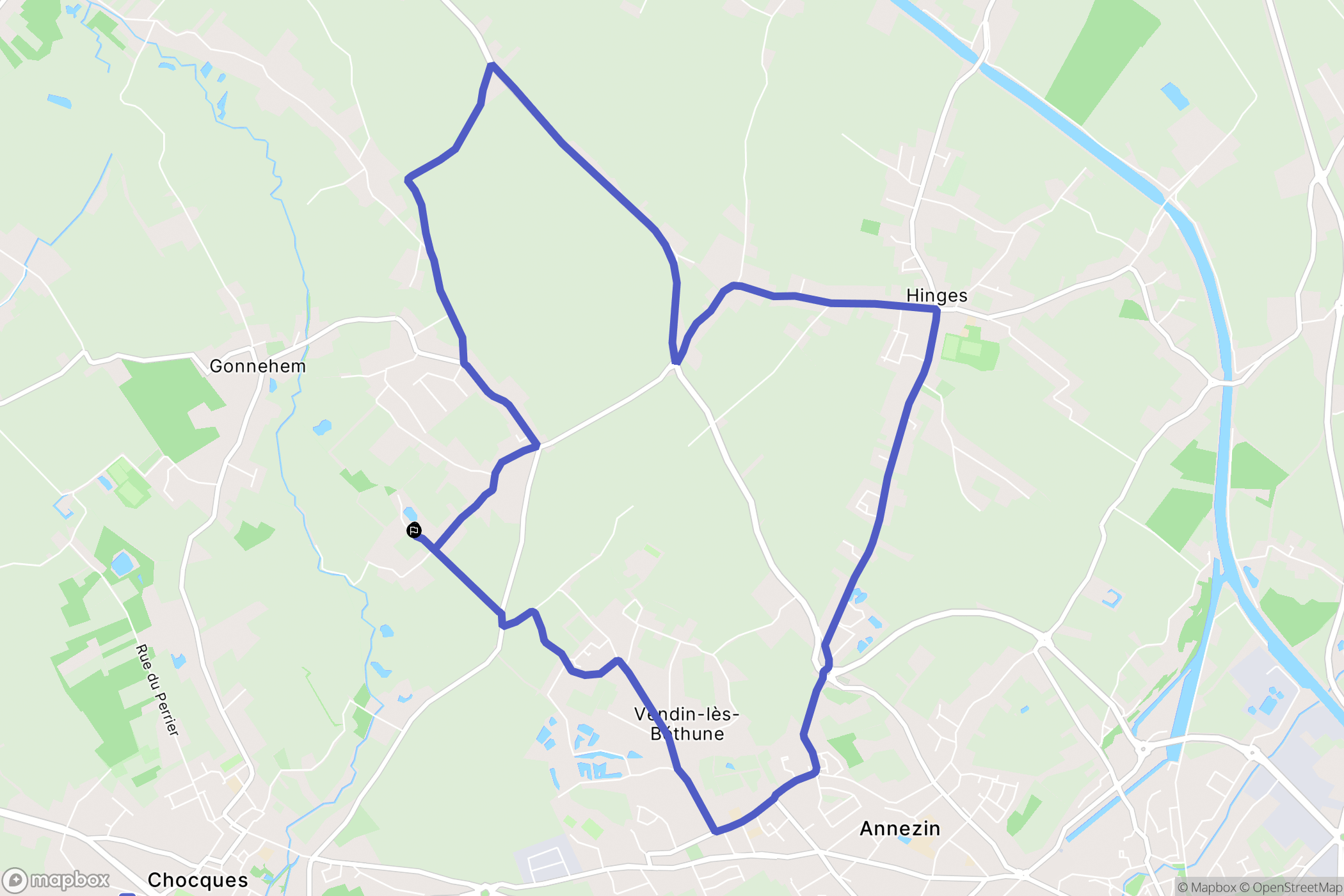 Gonnehem : carte du parcours de randonnée - France