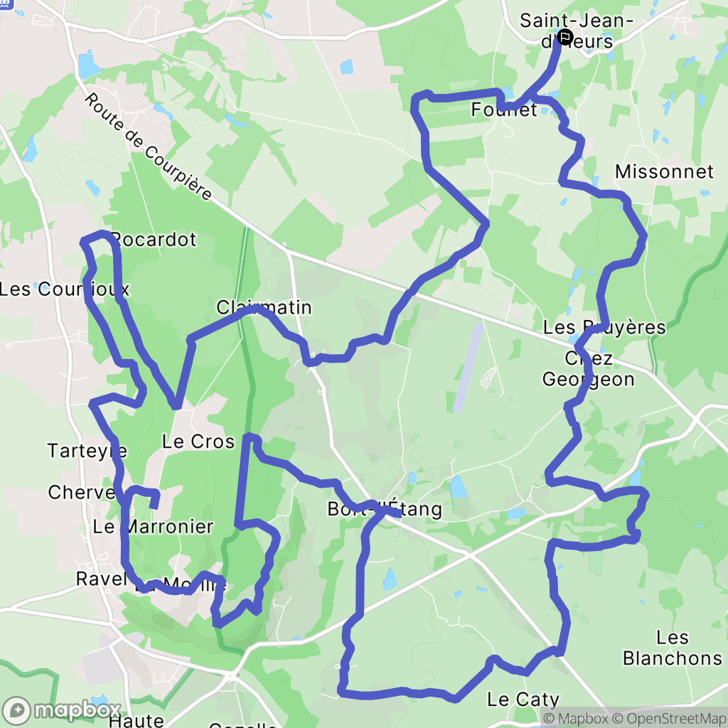 Saint-Jean-d'Heurs : carte du parcours de randonnée - France