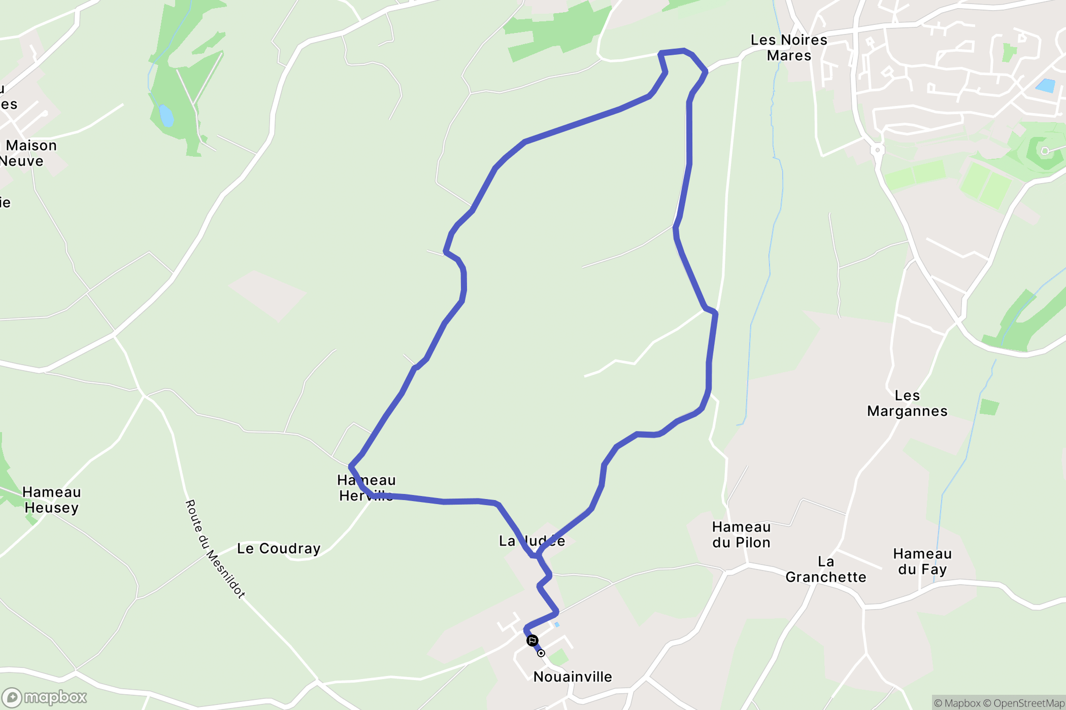 Nouainville : carte du parcours de randonnée - France