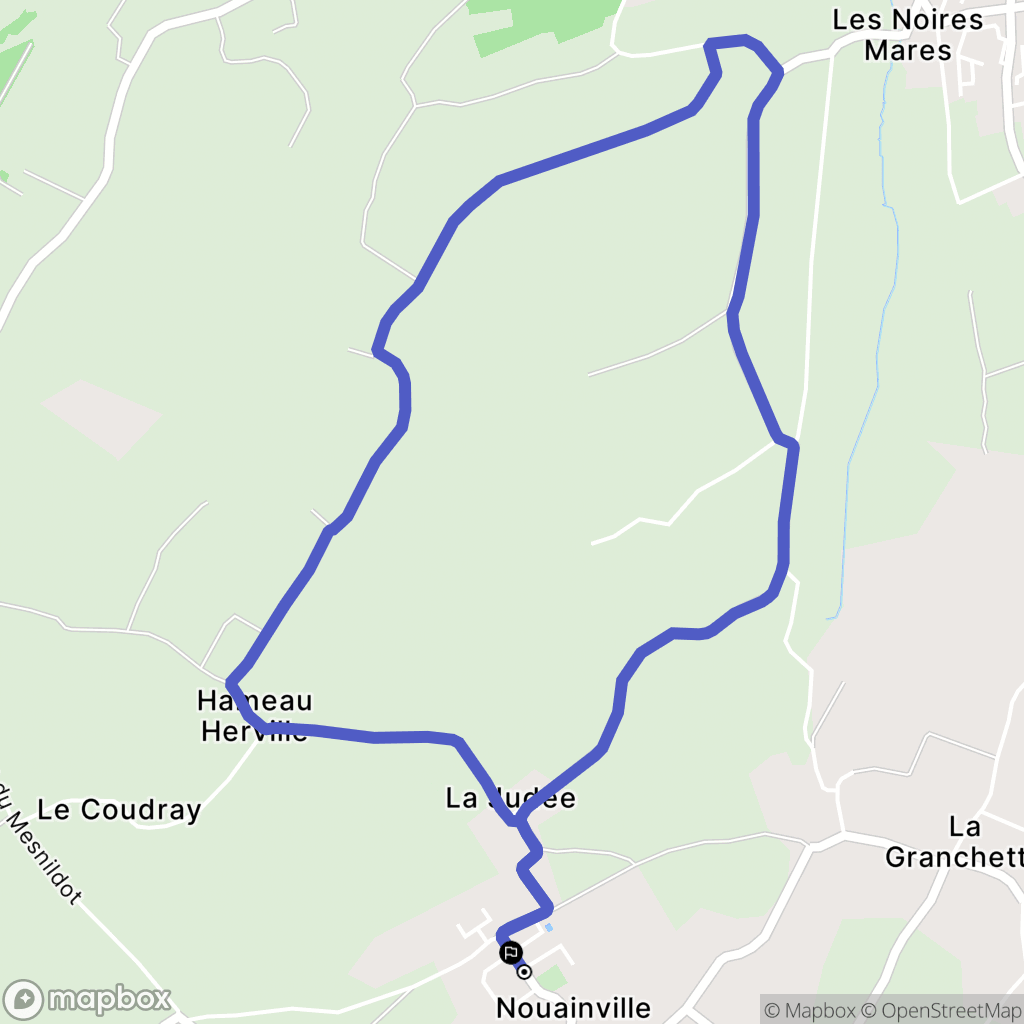 Nouainville : carte du parcours de randonnée - France