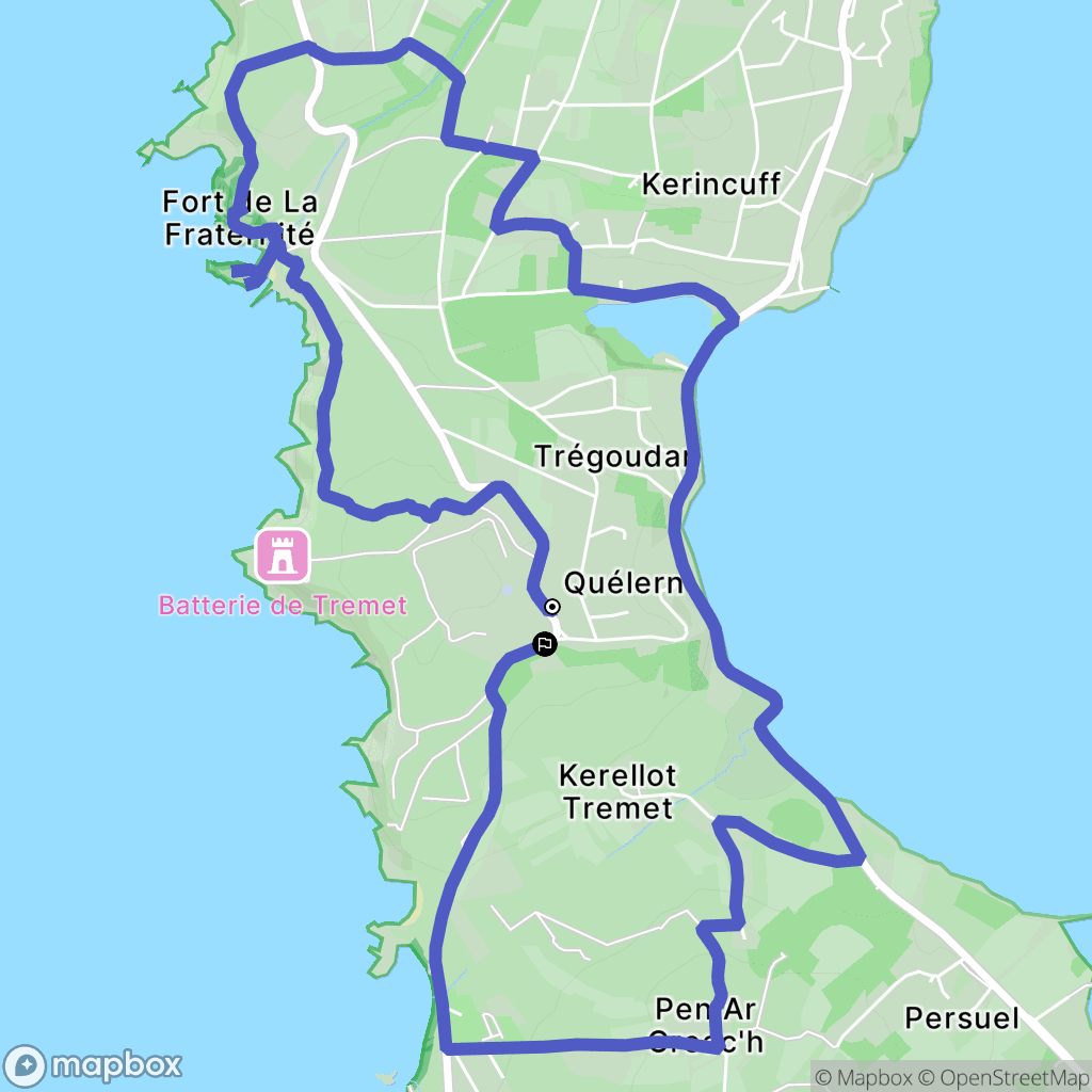 Roscanvel : carte du parcours de randonnée - France
