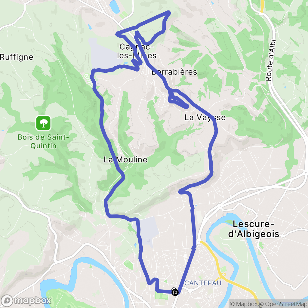 Albi : carte du parcours de randonnée - France
