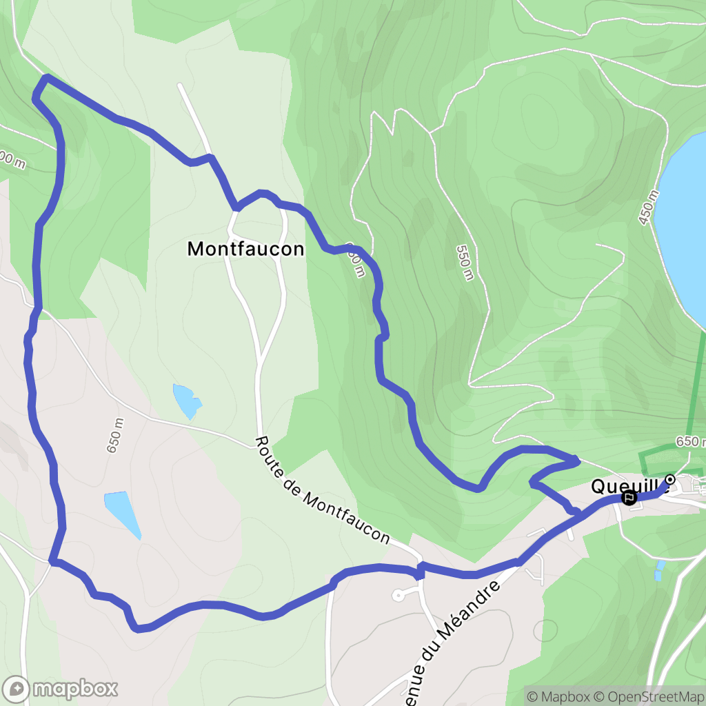 Queuille : carte du parcours de randonnée - France