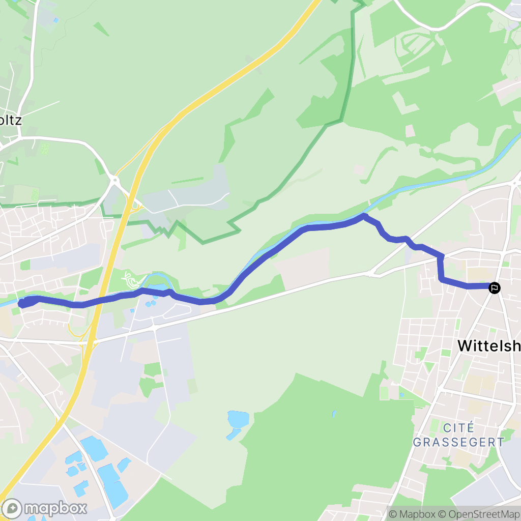 Wittelsheim : carte du parcours de randonnée - France
