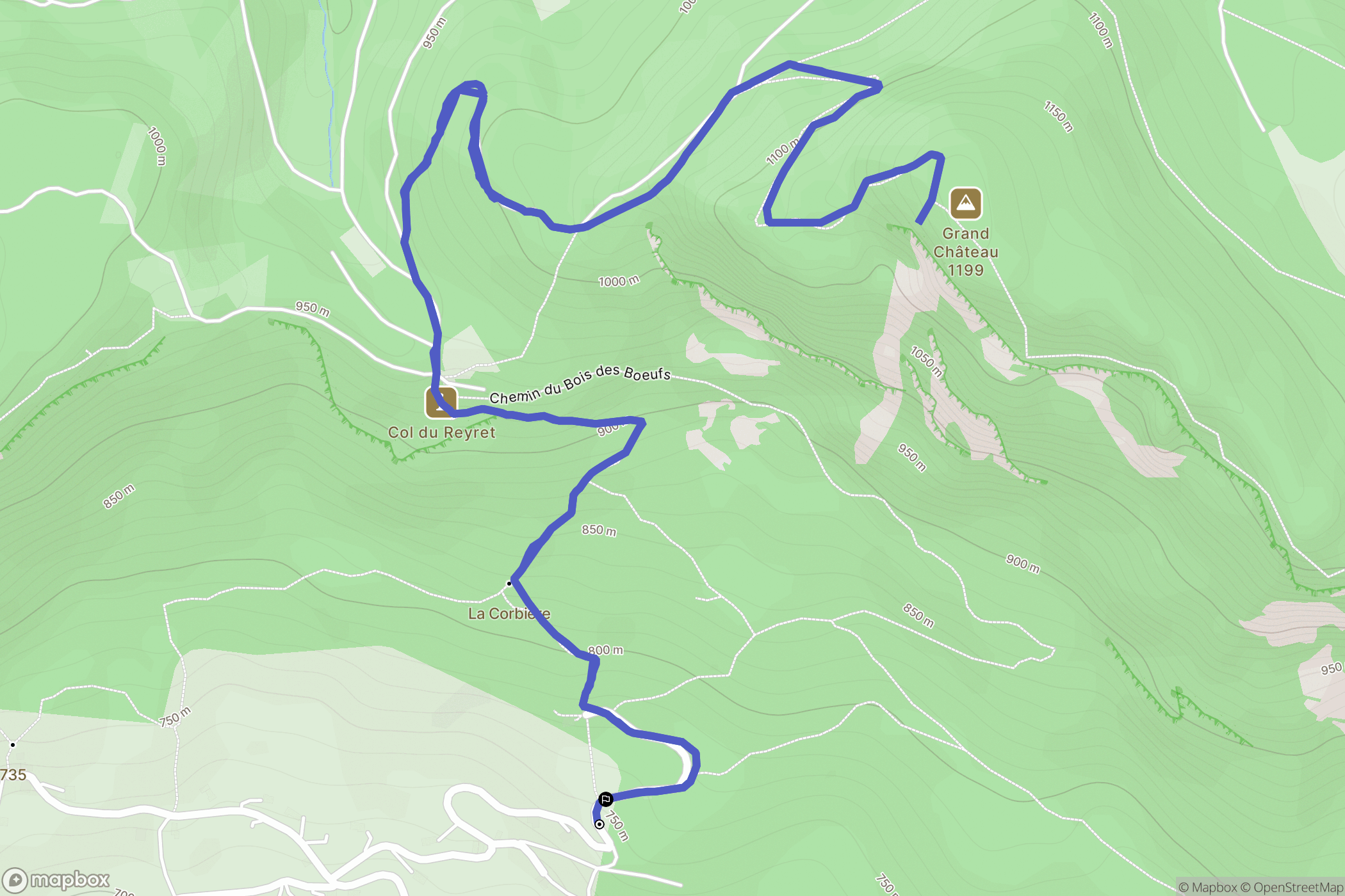 Bonneville : carte du parcours de randonnée - France