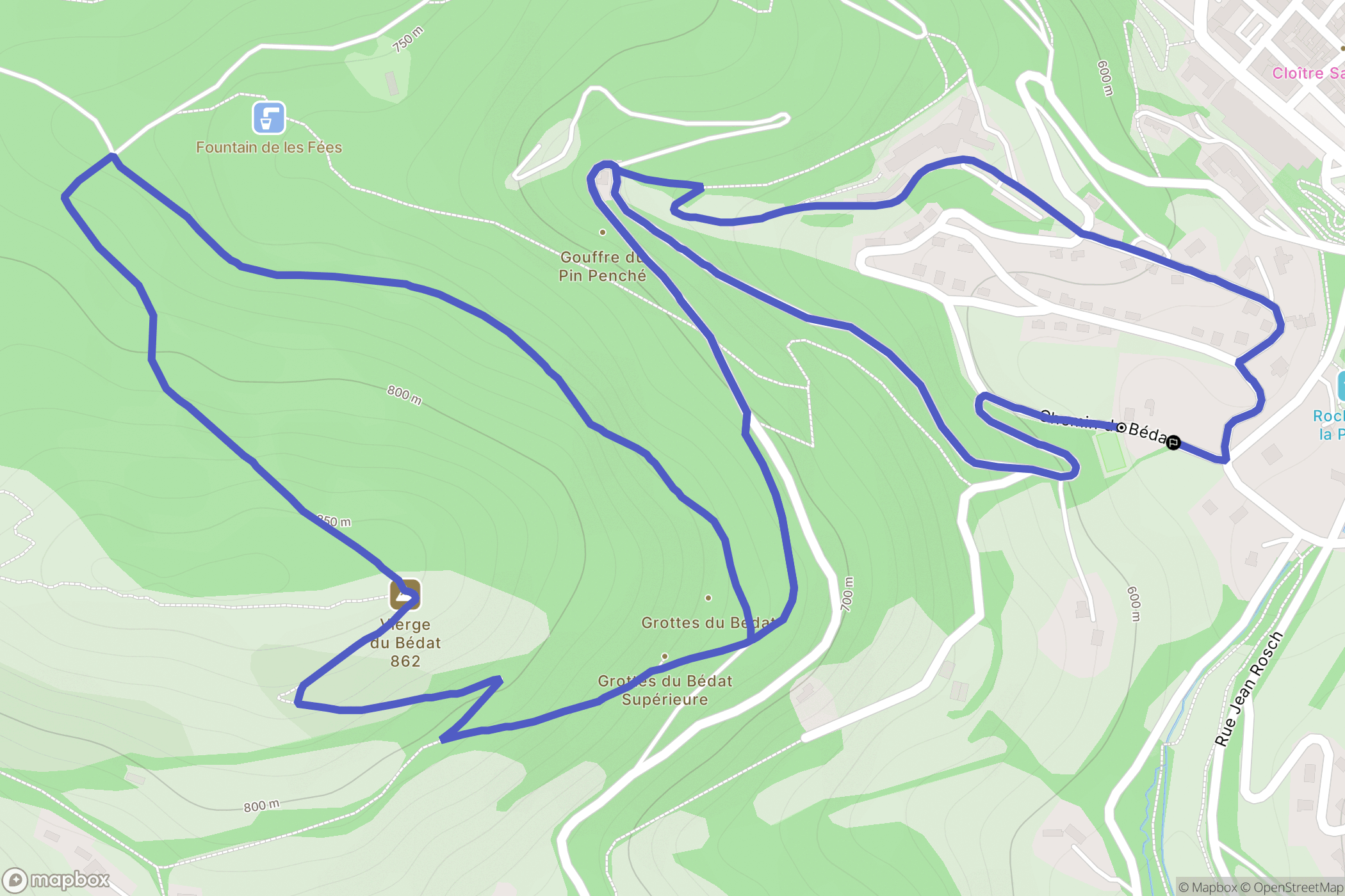 Bagnères-de-Bigorre : carte du parcours de randonnée - France