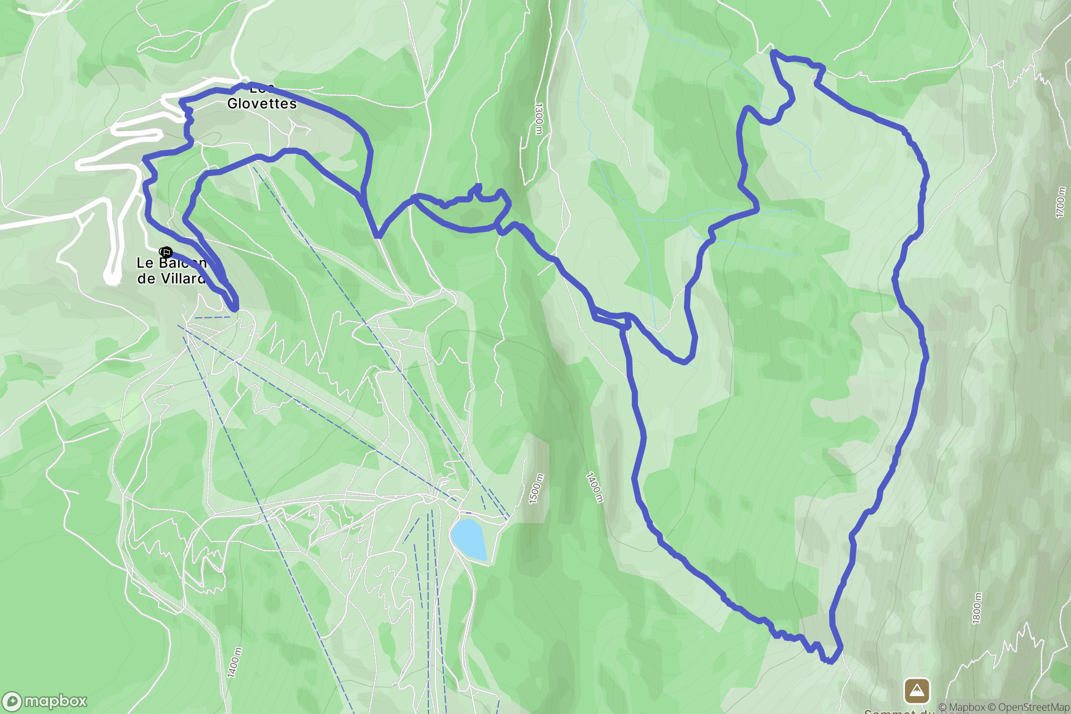 Villard-de-Lans : carte du parcours de randonnée - France