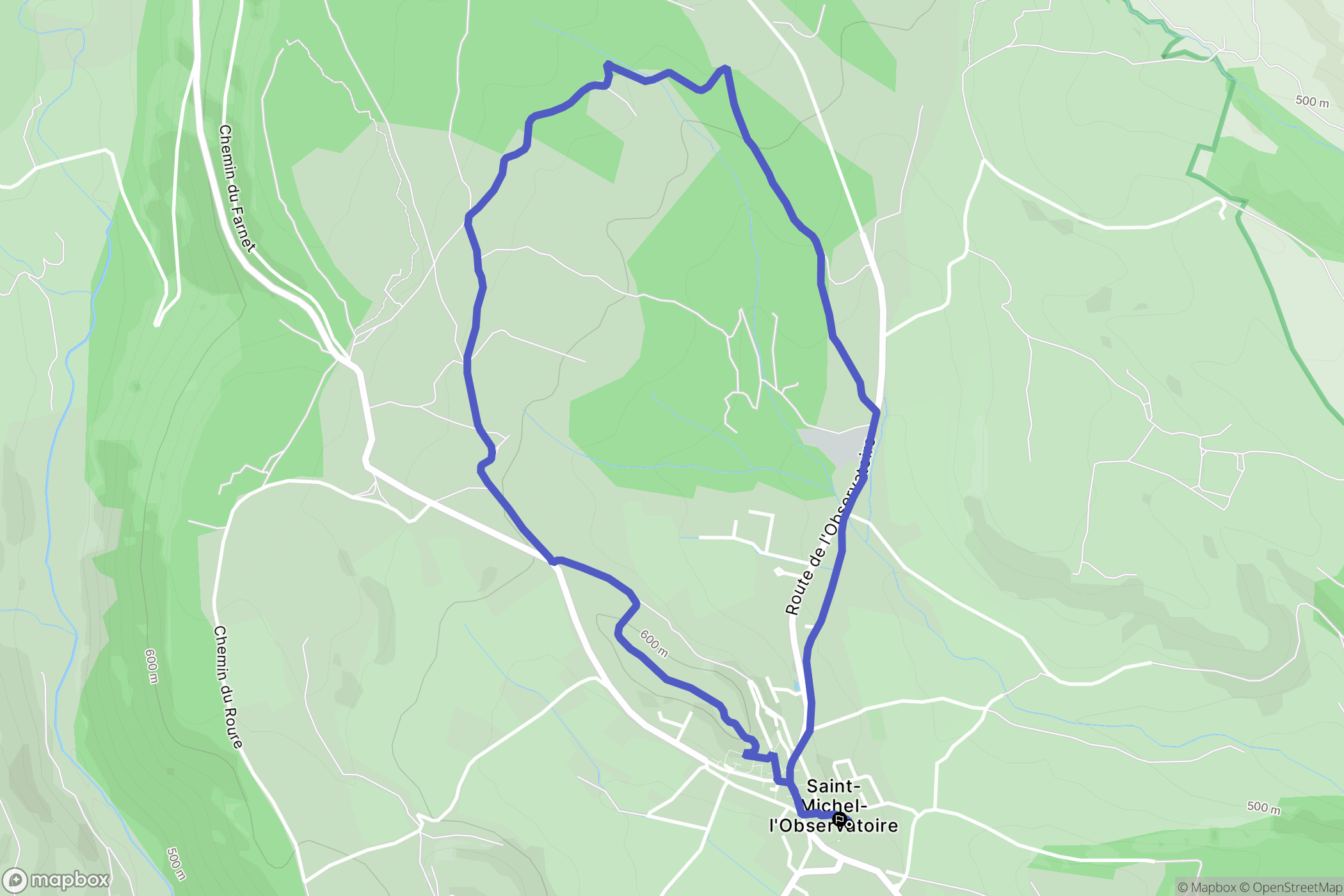 Saint-Michel-l'Observatoire : carte du parcours de randonnée - France