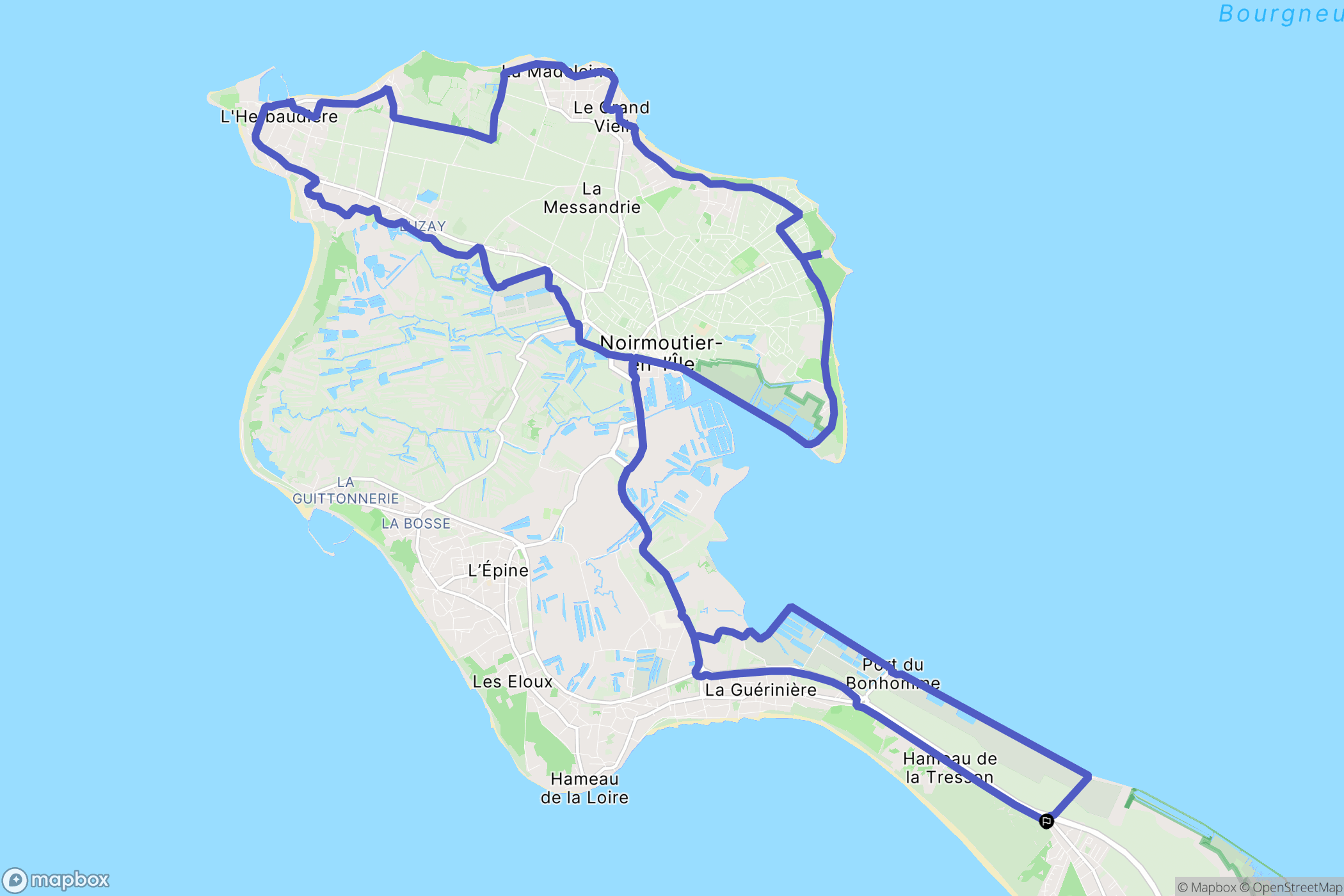 Barbâtre : carte du parcours de randonnée - France