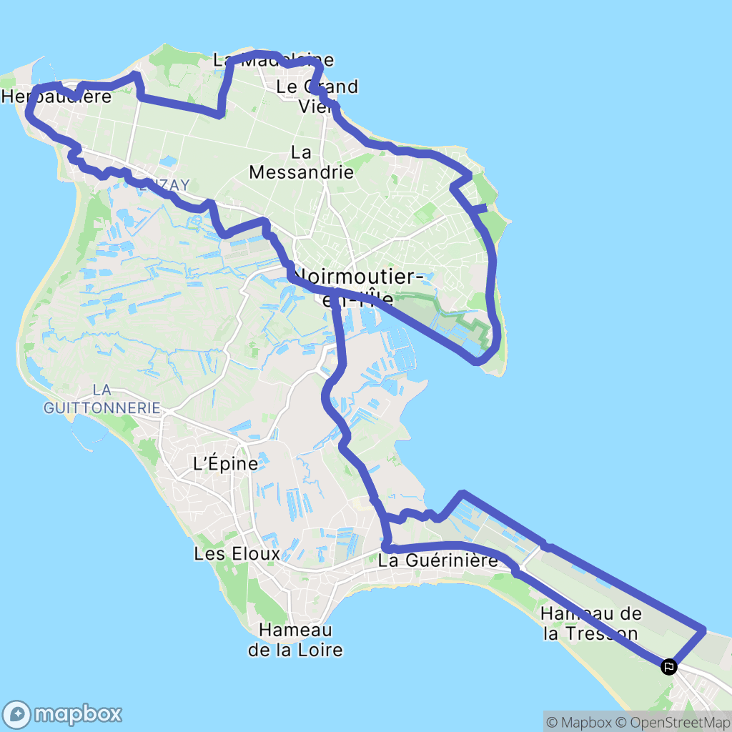 Barbâtre : carte du parcours de randonnée - France
