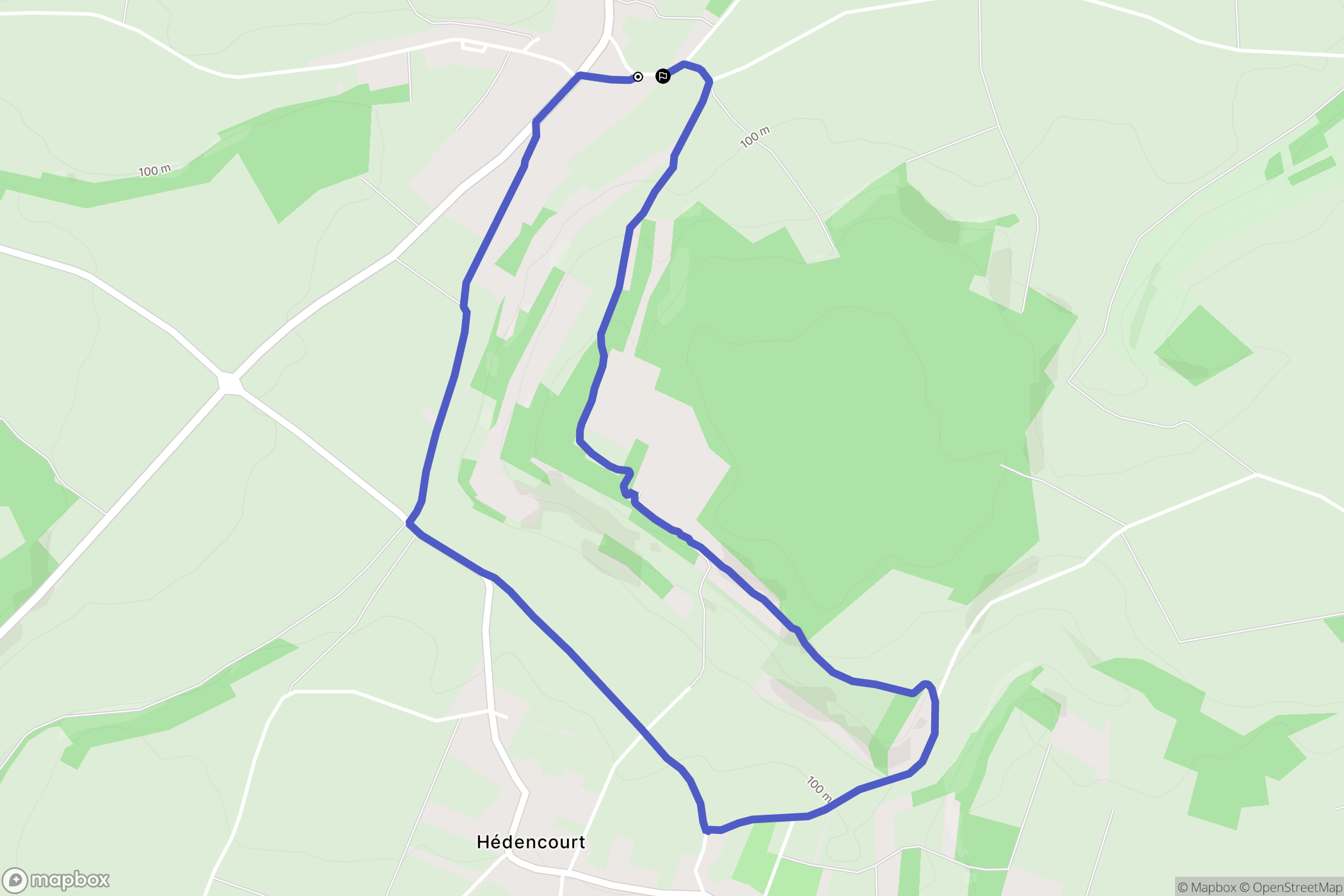 Vendeuil-Caply : carte du parcours de randonnée - France