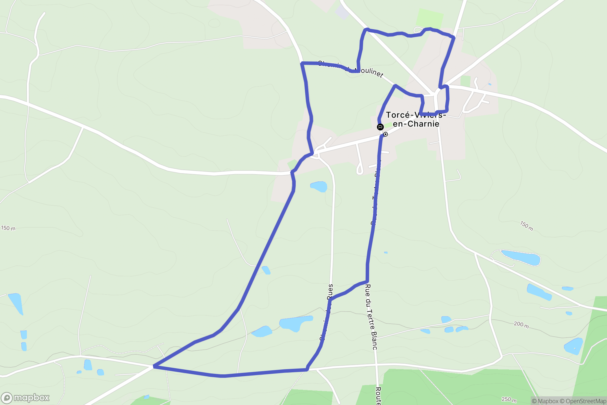 Torcé-Viviers-en-Charnie : carte du parcours de randonnée - France