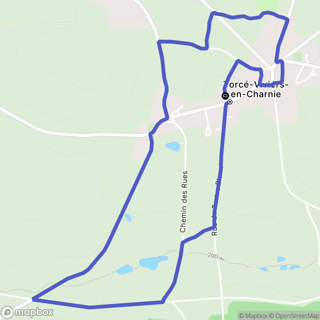 Torcé-Viviers-en-Charnie : carte du parcours de randonnée - France