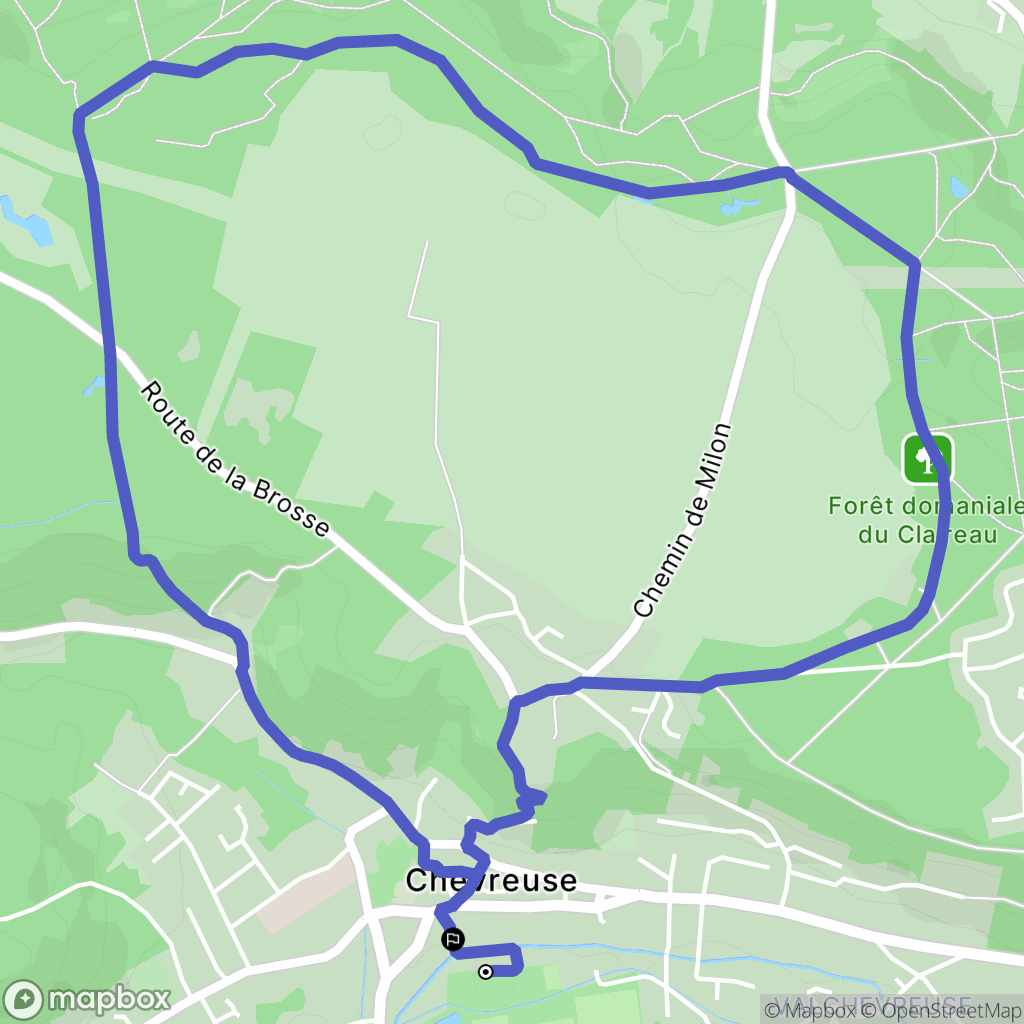 Chevreuse : carte du parcours de randonnée - France