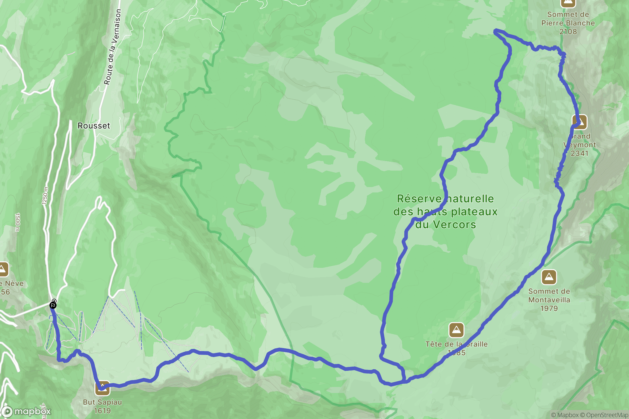 Saint-Agnan-en-Vercors : carte du parcours de randonnée - France