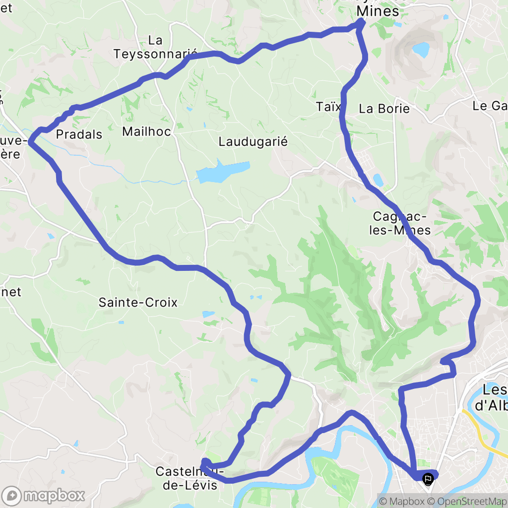 Albi : carte du parcours de randonnée - France