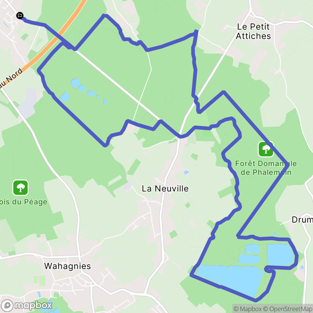 Phalempin : carte du parcours de randonnée - France